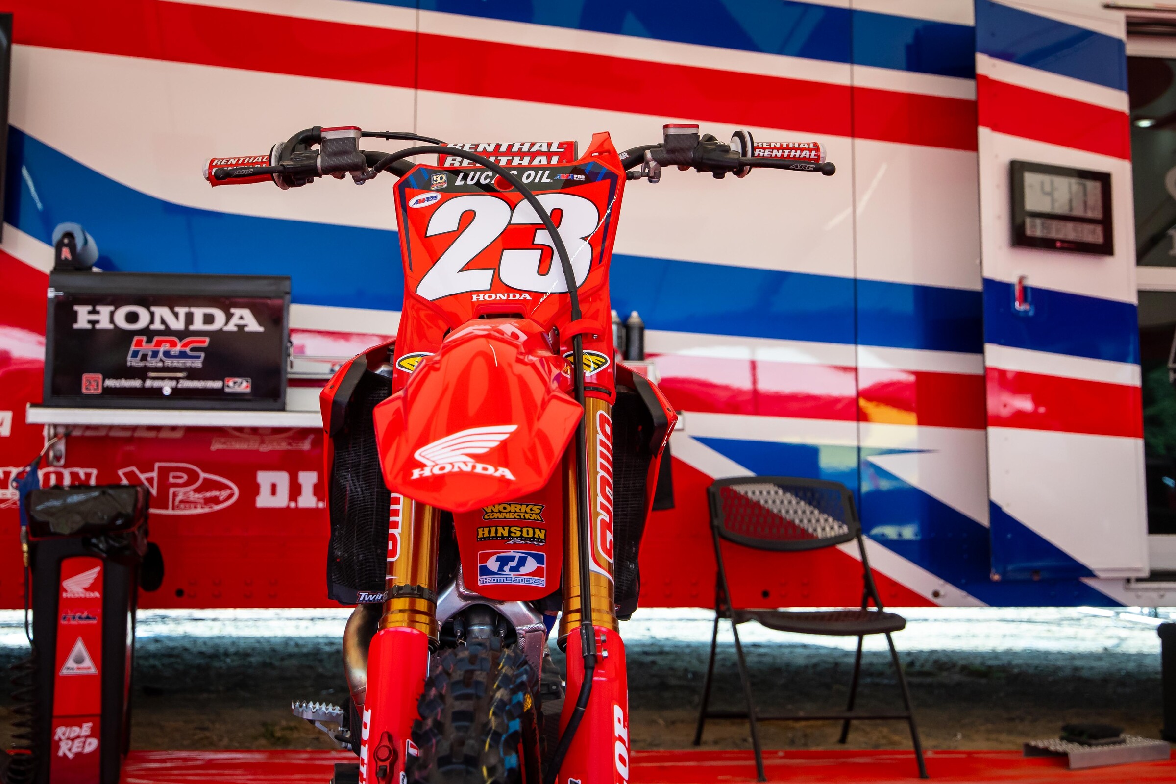 Chase Sexton with the extra red on his Honda CRF450R this weekend.