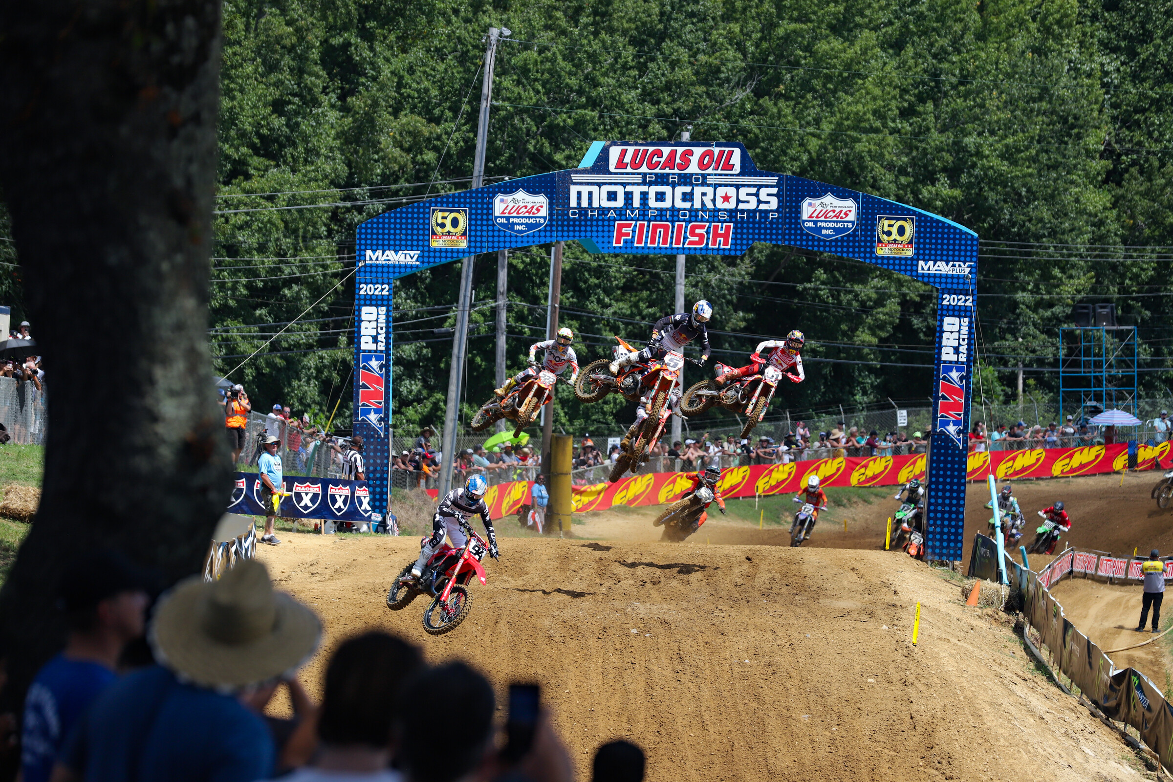 Ken Roczen leads the field early. He eventually finished third.