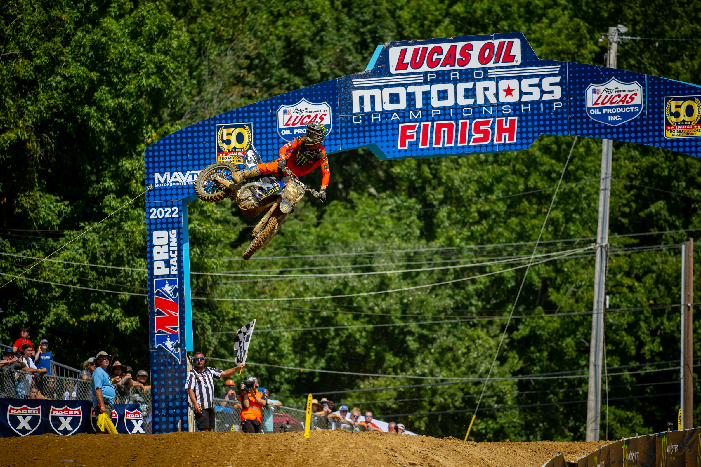 Tomac taking the win in the first moto.