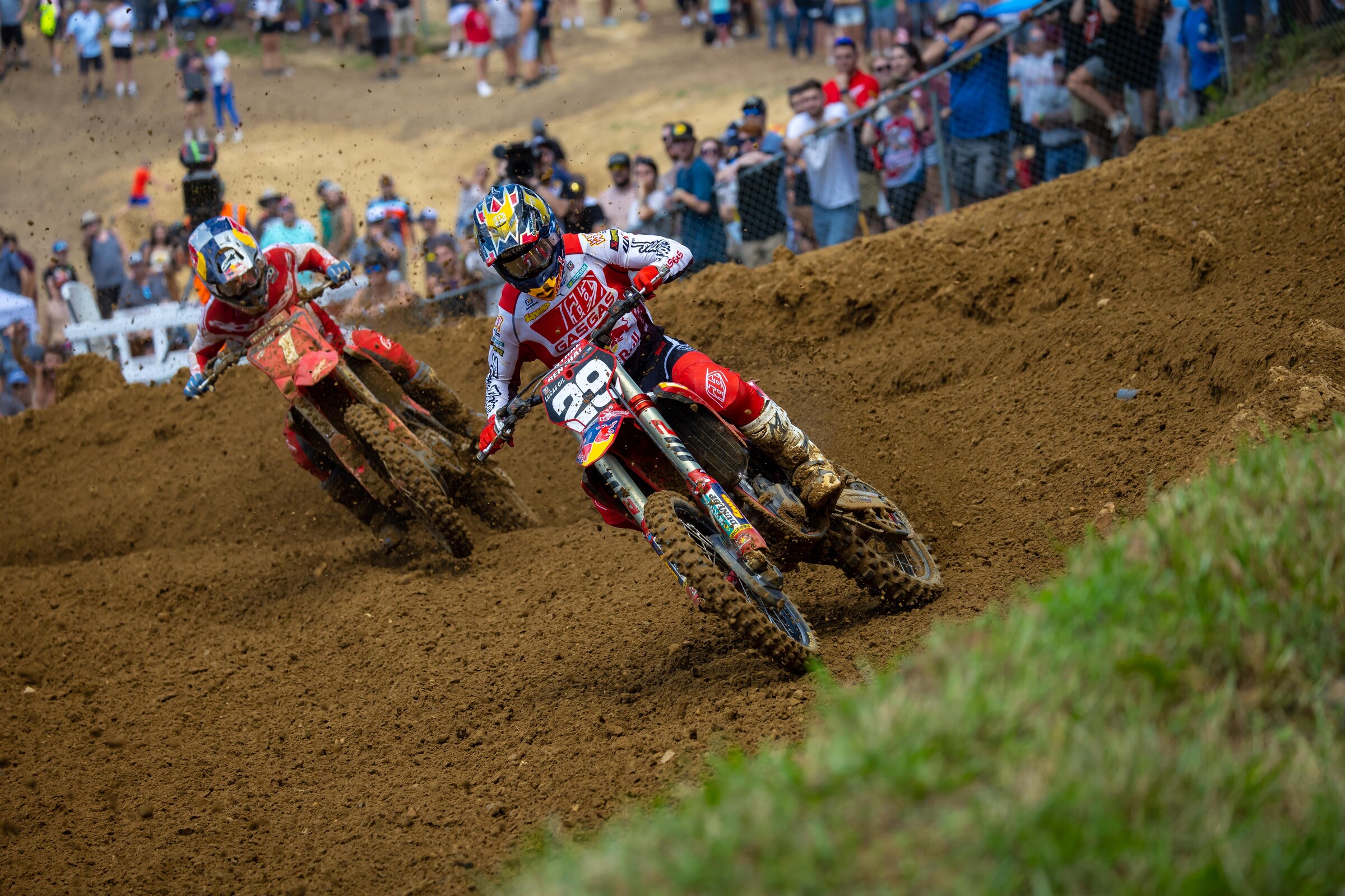 Michael Mosiman battled up front the first moto.