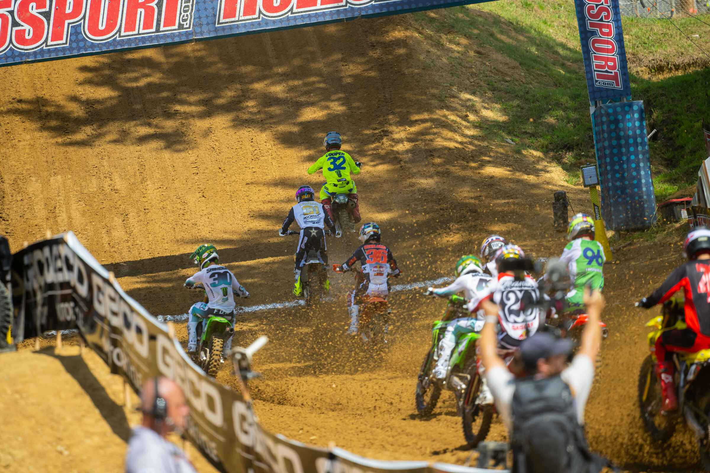 The second 250 Class moto start at the Budds Creek National last weekend.
