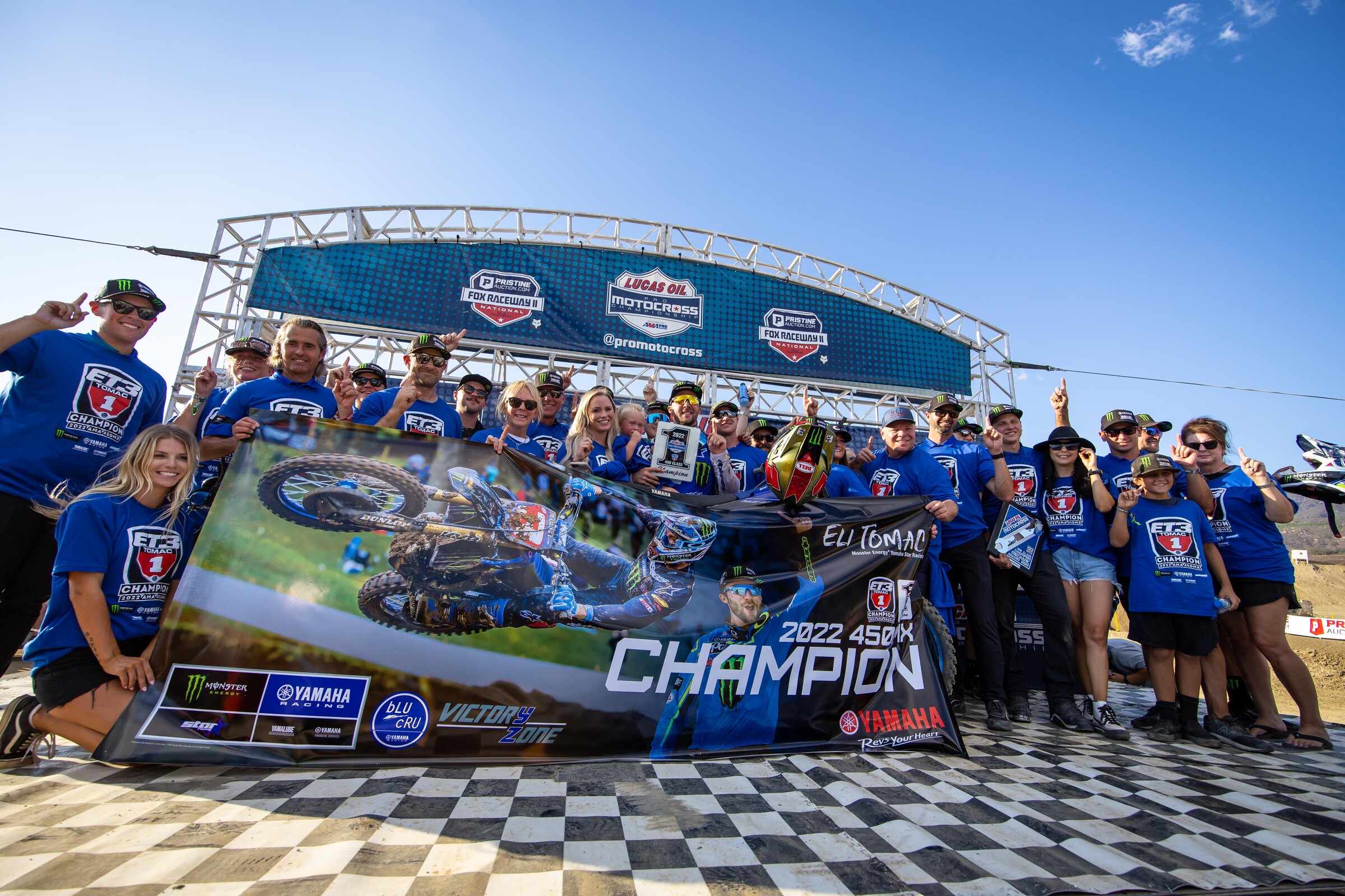 Eli Tomac and Yamaha celebrate his championship.