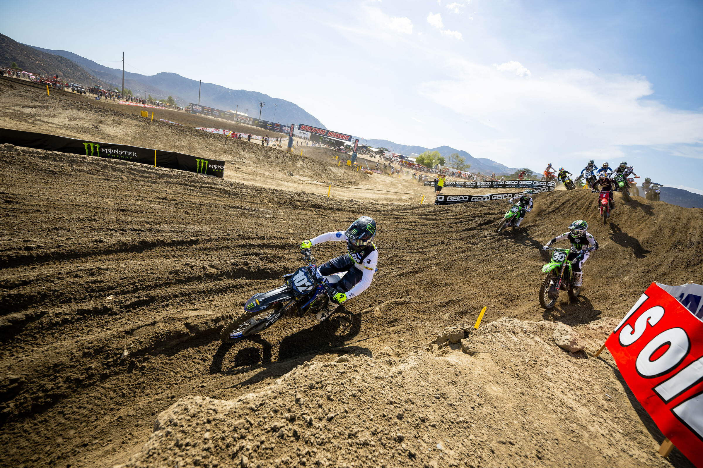 Cooper leading the 250 Class field early in moto two.