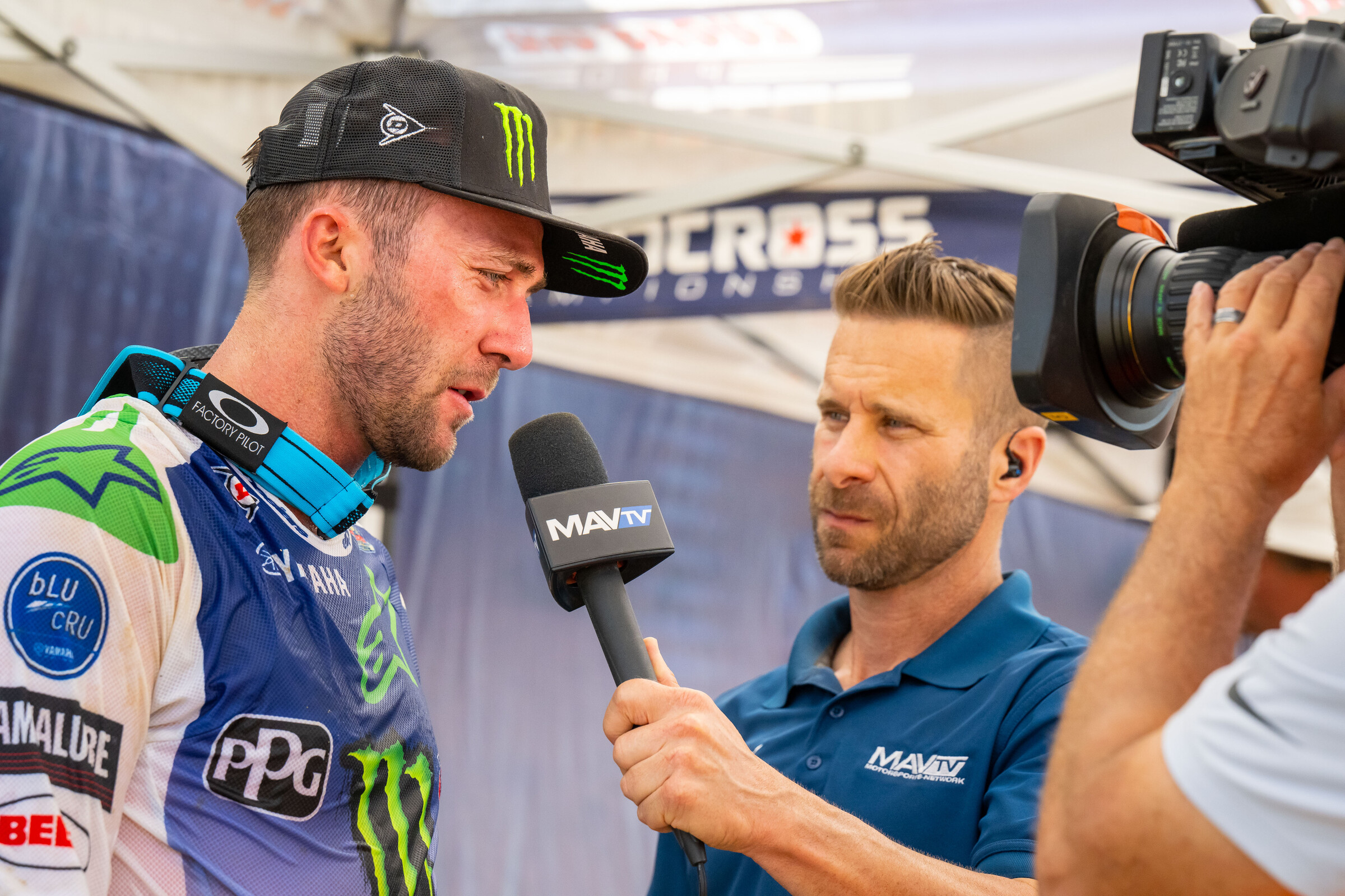 Jason Thomas and Eli Tomac after moto one.