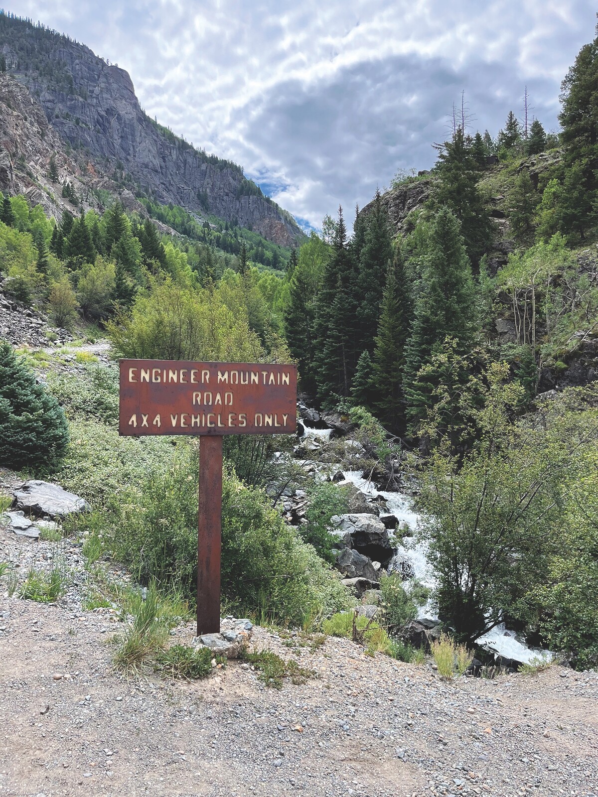 Trailhead for Engineer Pass at Million Dollar Highway in Ouray, Colorado