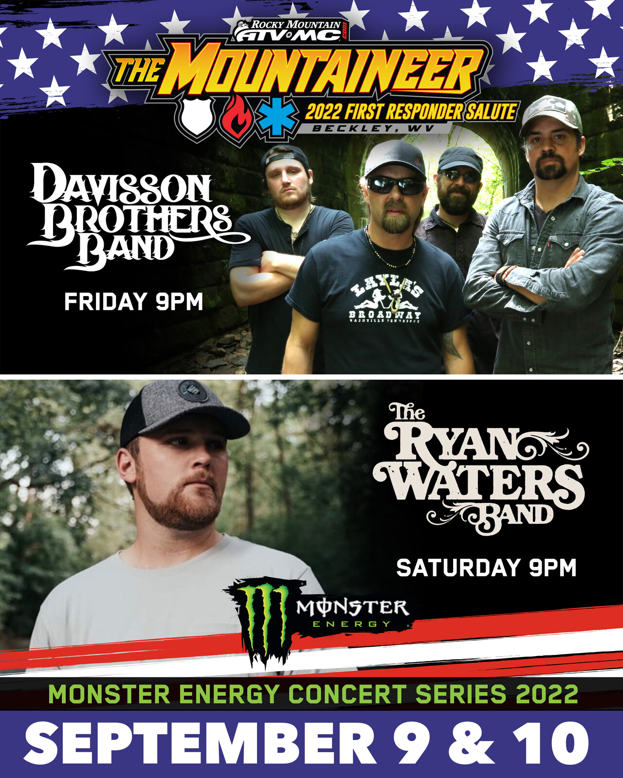 The Monster Energy Concert series returns with the Davisson Brothers Band and The Ryan Waters Band this weekend.