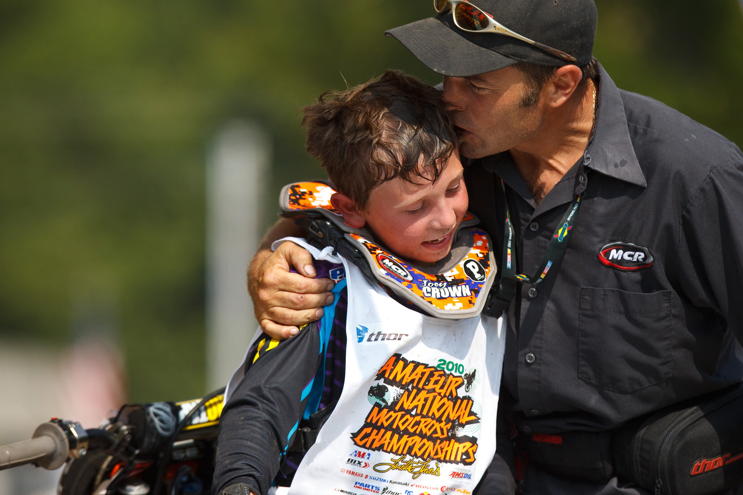 Joey Crown with his dad at Loretta Lynn's Ranch in 2010.