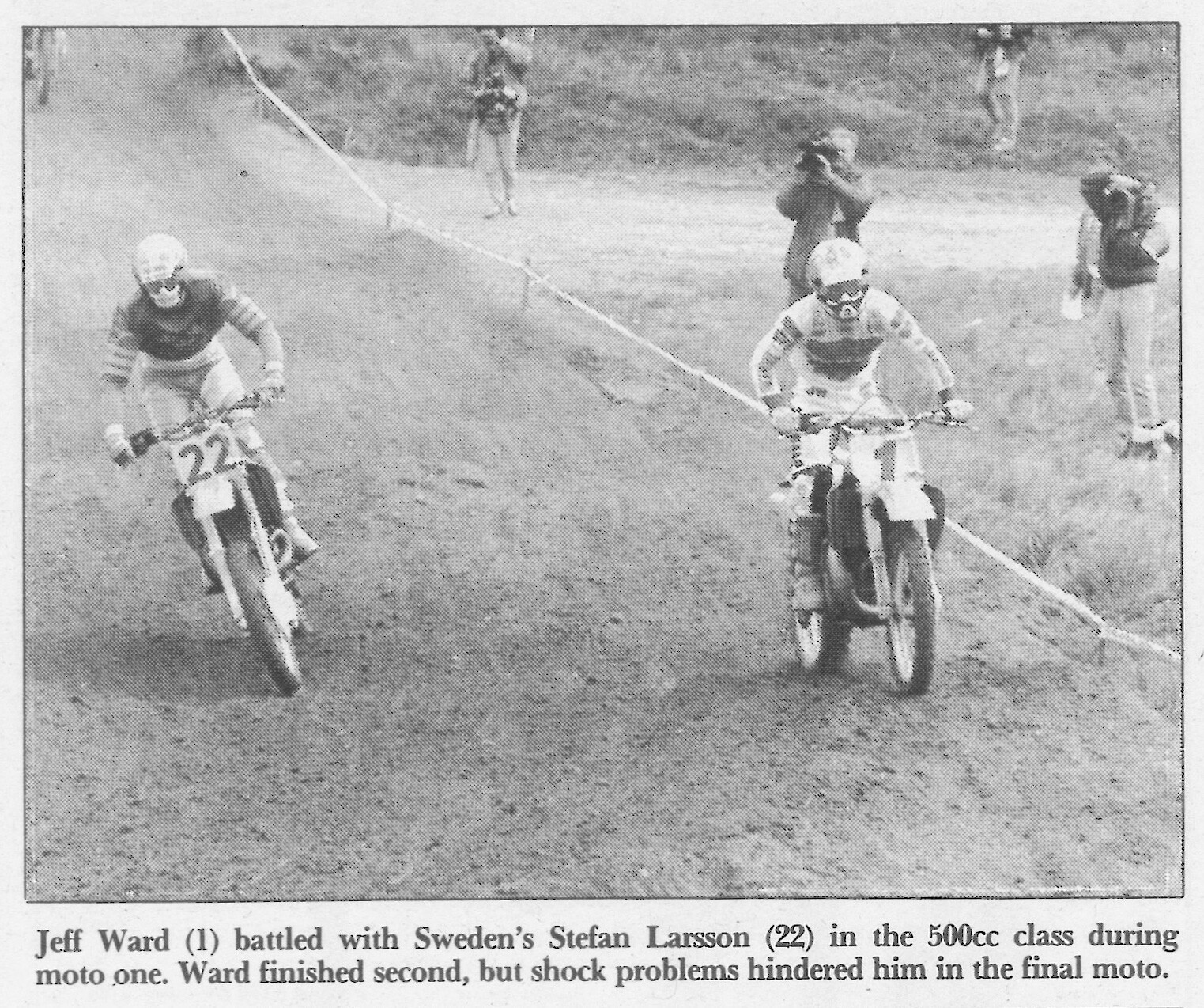 Jeff Ward in Cycle News following the 1990 Motocross of Nations.