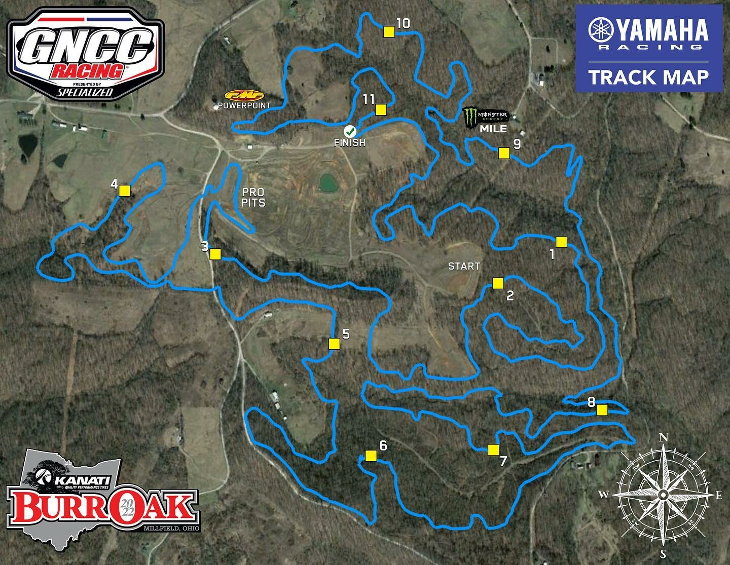 The Burr Oak GNCC track map.