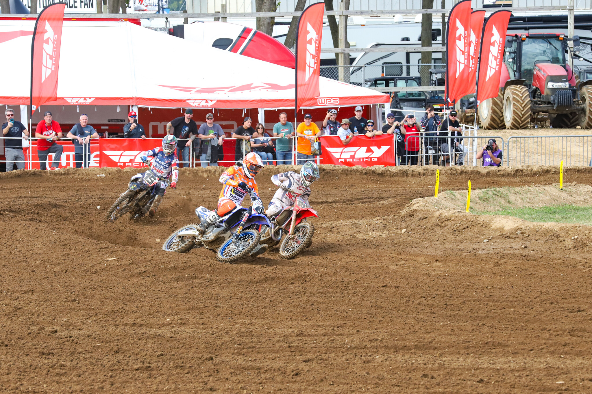 Sexton, Vlaanderen, and Ferrandis during the Open qualifying moto.