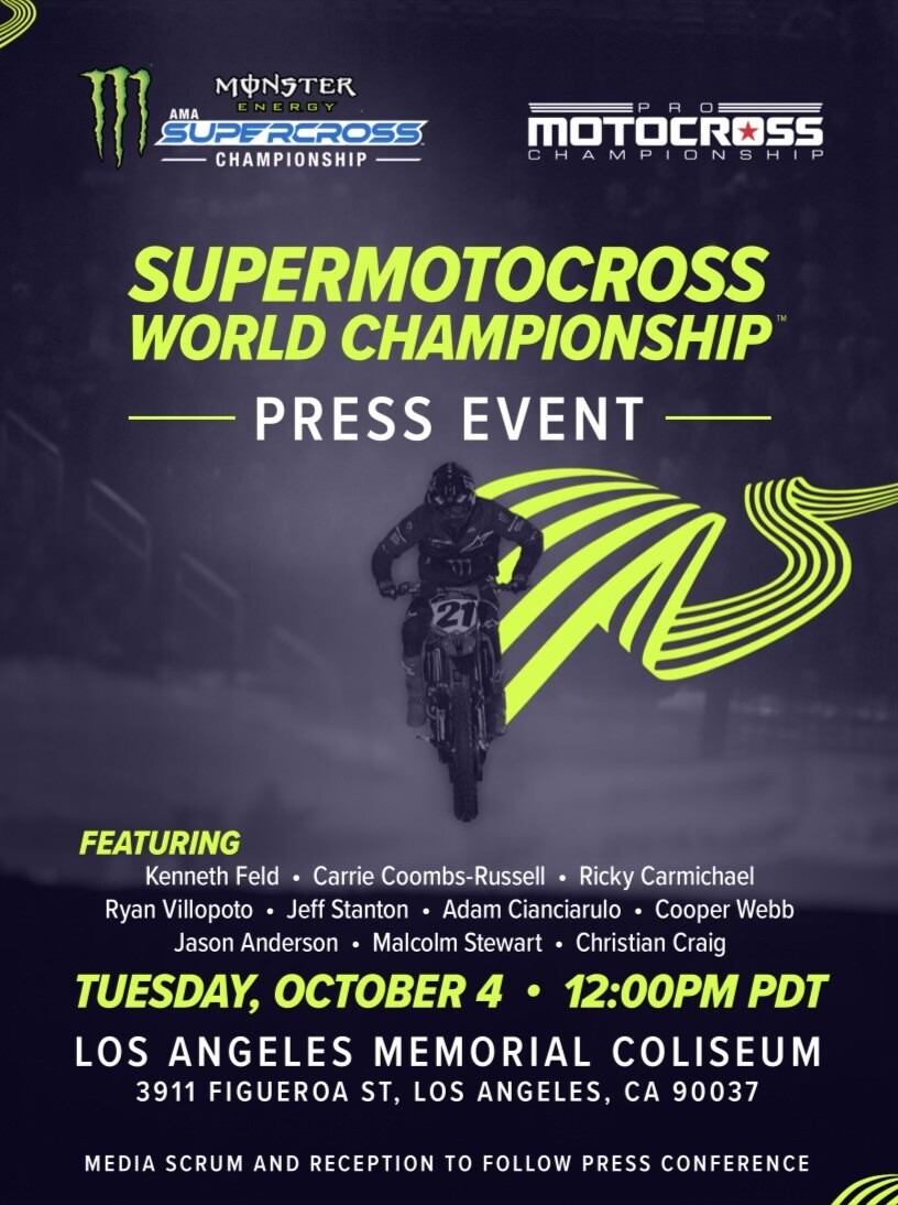 SuperMotocross World Championship Schedule Reveal & Live Presser at 3