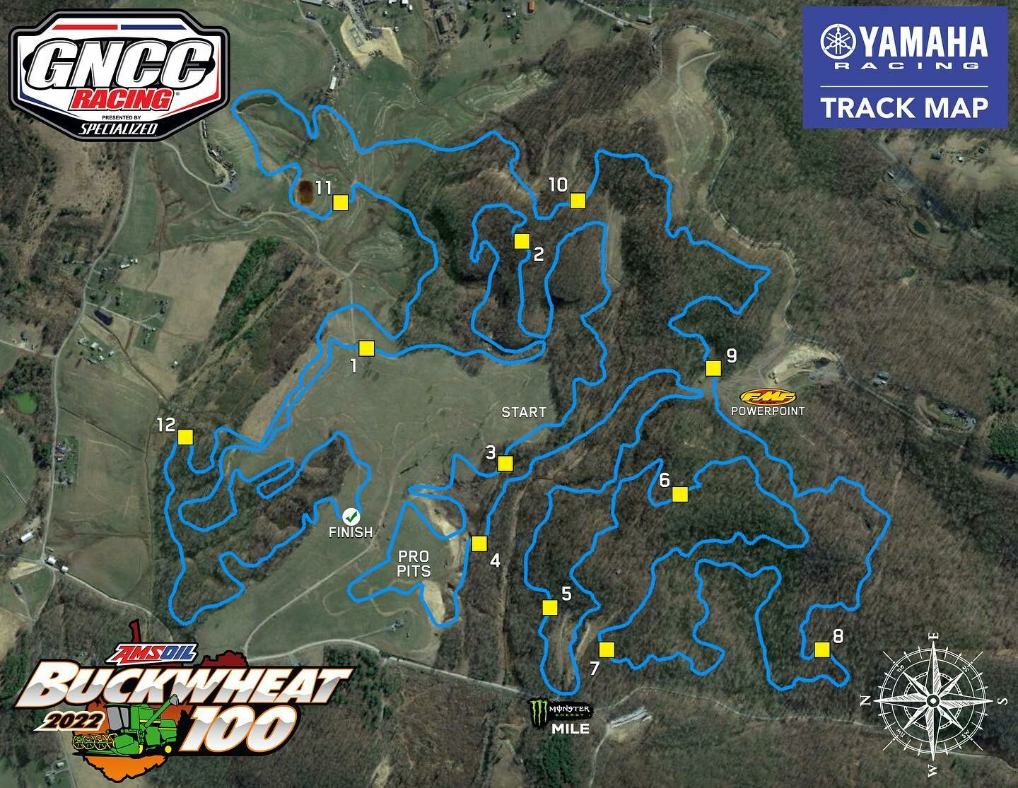 The Buckwheat 100 GNCC track Map.