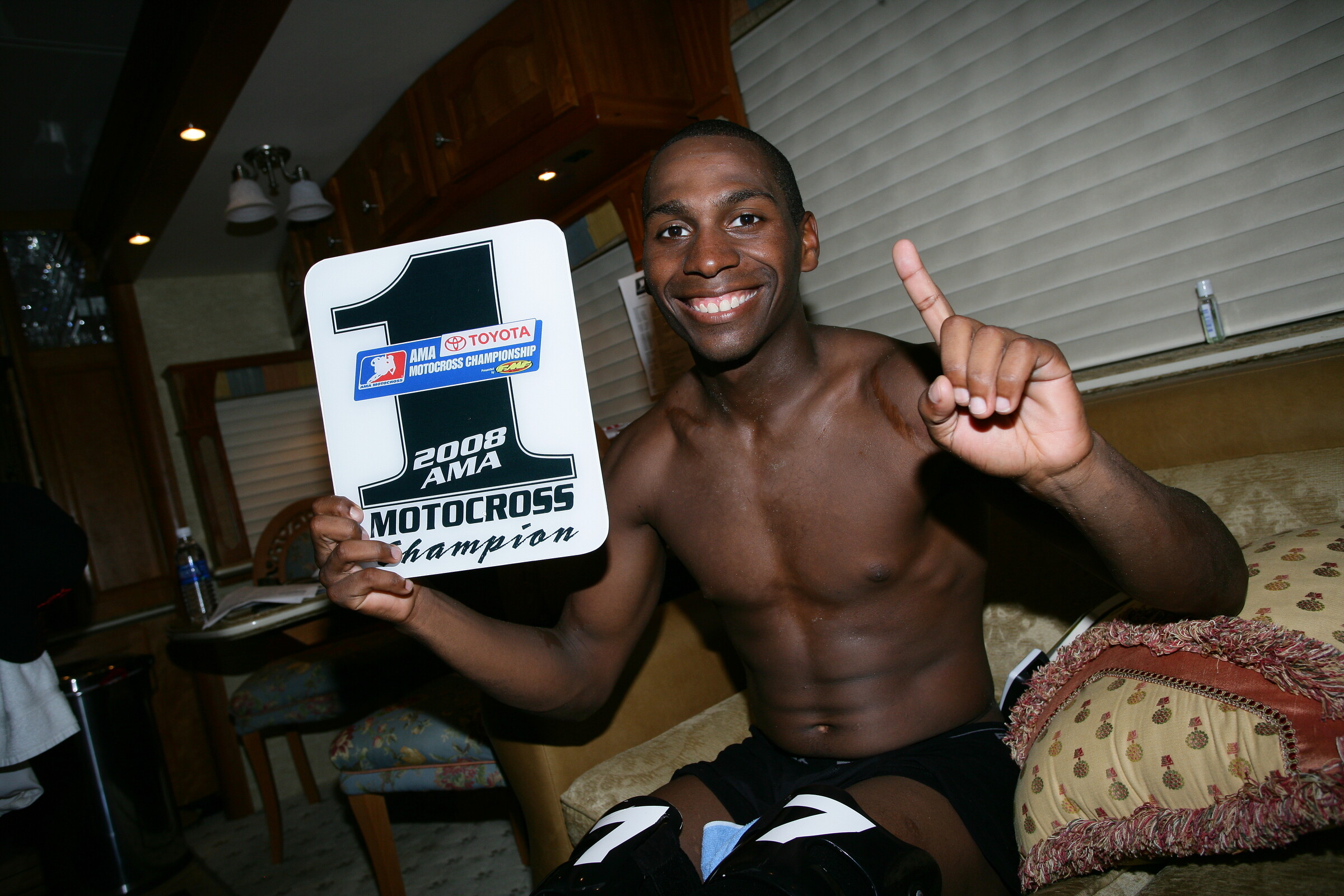 Stewart with the #1 plate after completing the 2008 AMA Motocross season with 24 moto wins.