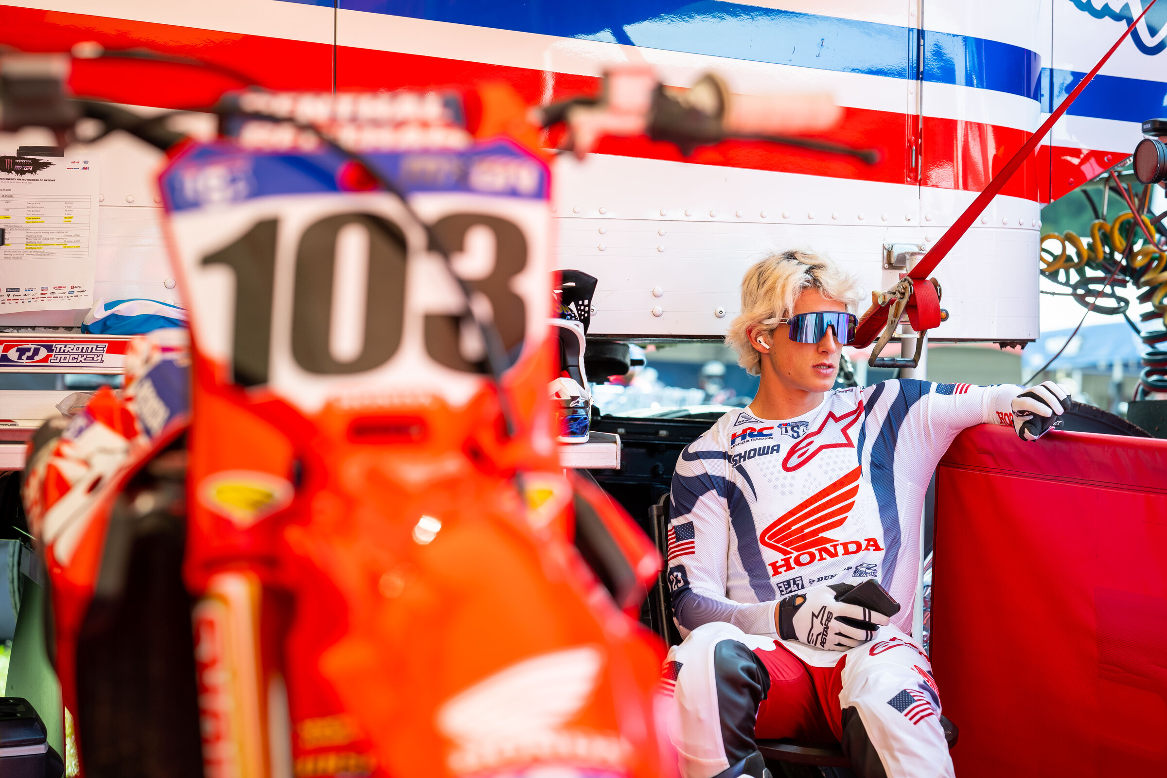 Team USA’s Chase Sexton takes it all in under those Oakleys.