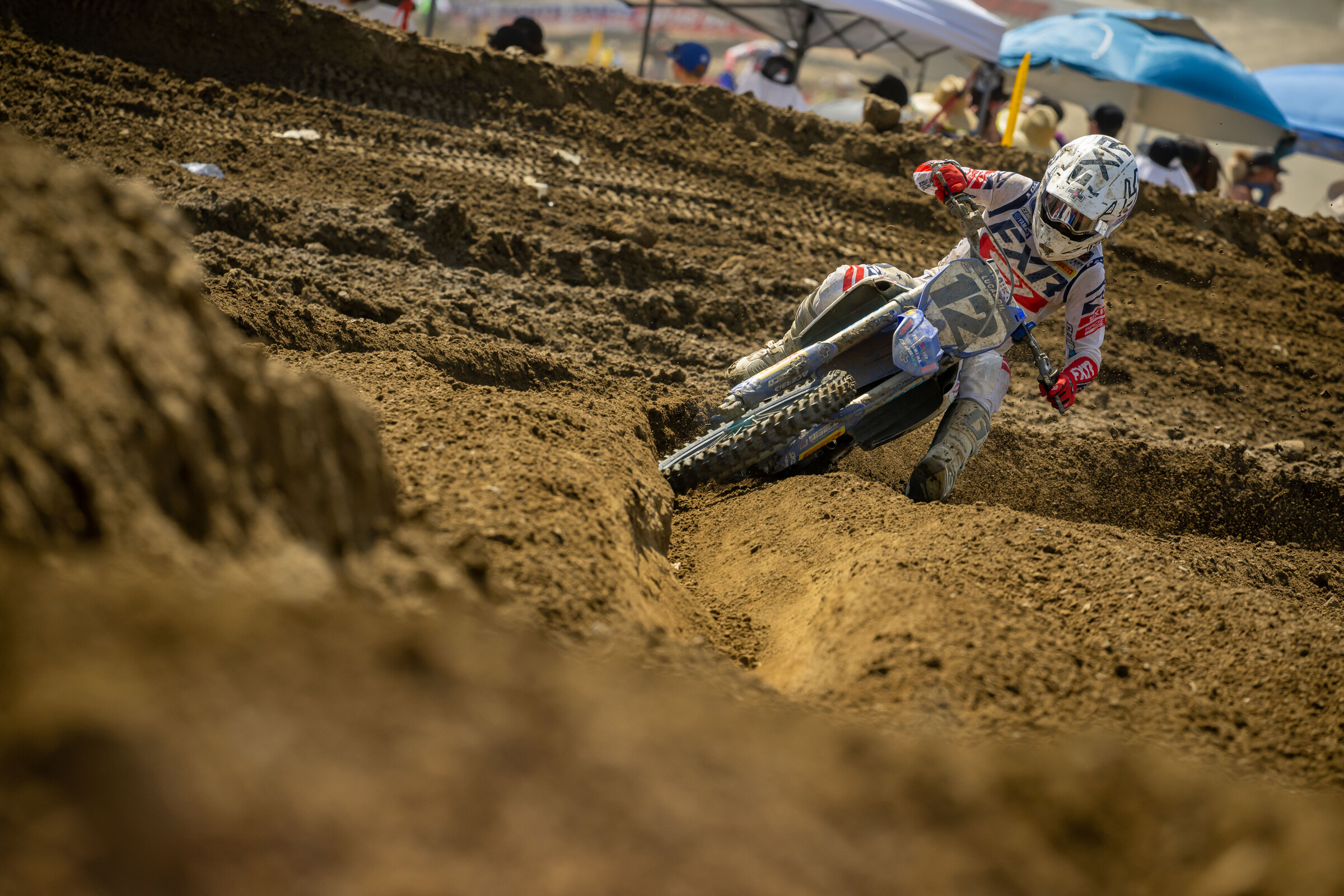 McElrath racing for the Muc-Off/FXR/ClubMX Yamaha at the final round of the AMA Pro Motocross Championship.