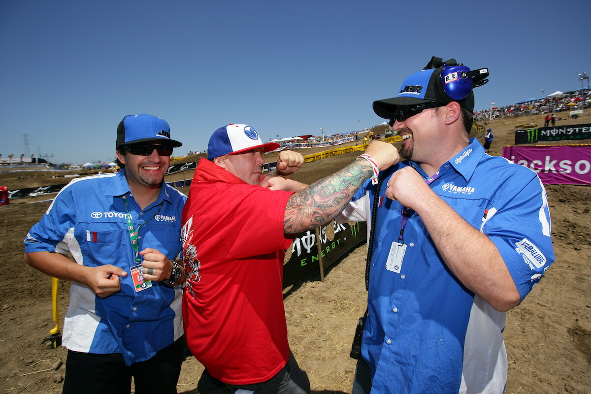 Gibbs (right) was one of the most revered and beloved members of the paddock in supercross and motocross with a warm, humble, and humorous personality.