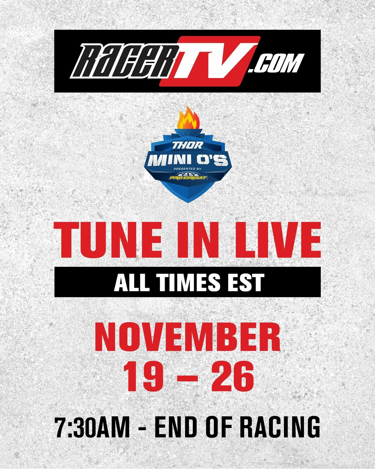 Watch Live Coverage of 2022 Mini Os on RacerTV