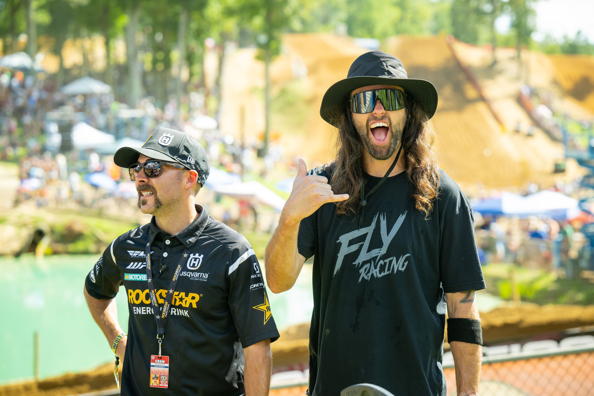 Jesse James handles the goggles for Fly Racing.