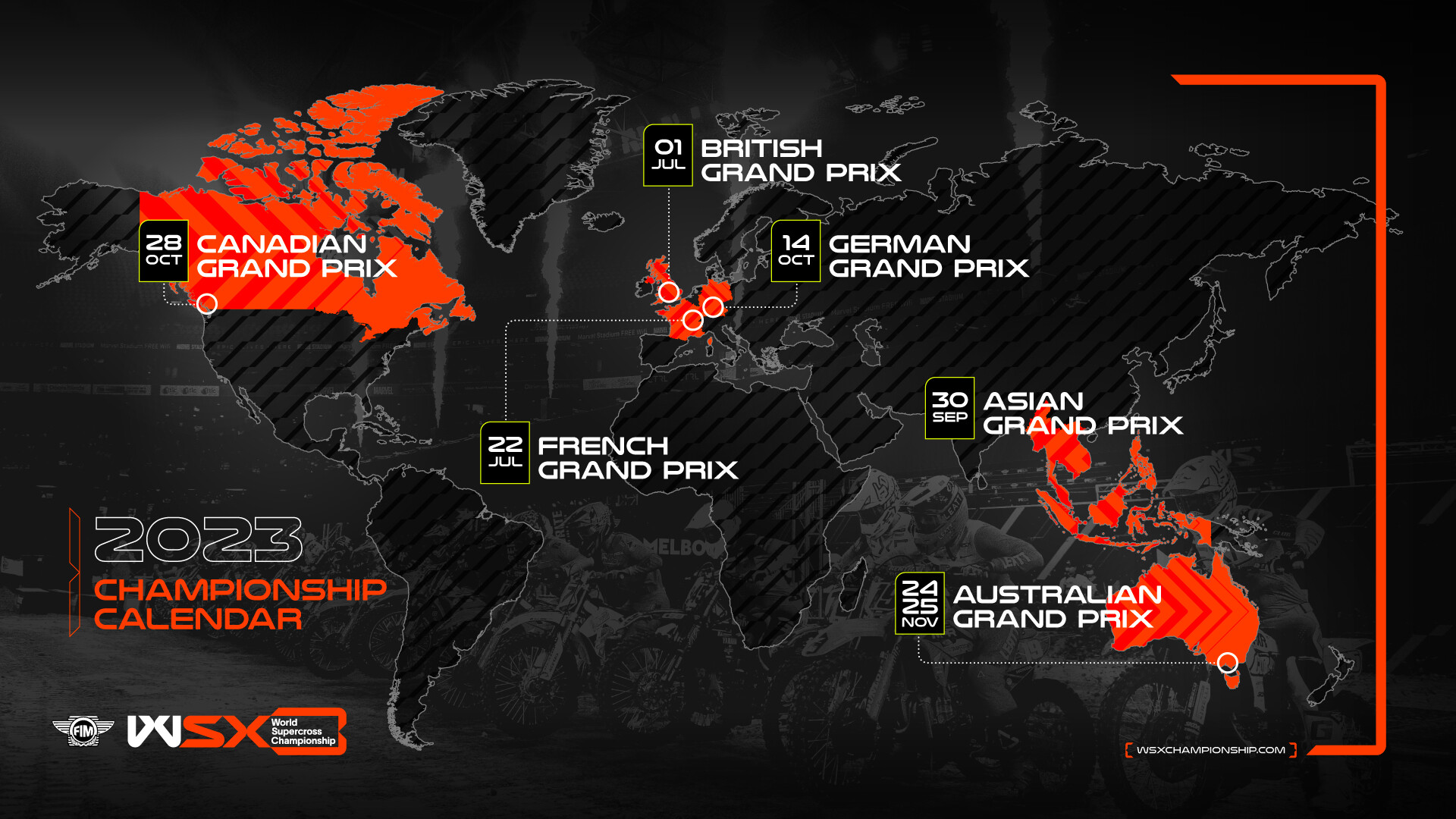 SixRound 2023 FIM World Supercross Championship Schedule Announced