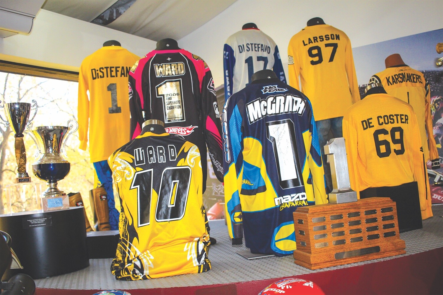 The AMA Motorcycle Hall of Fame has some amazing classic jerseys. 