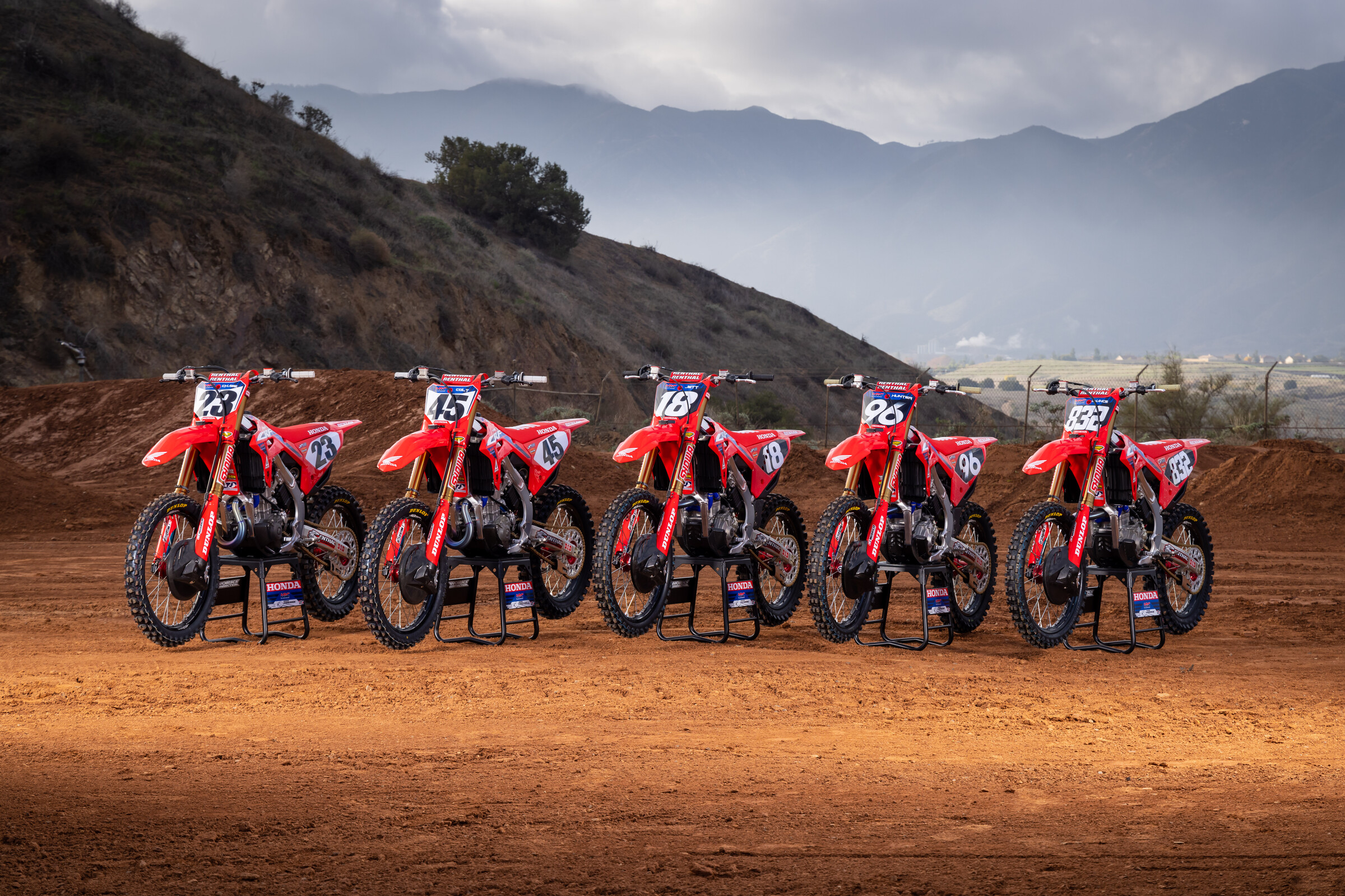 The Honda HRC 2023 race machines.
