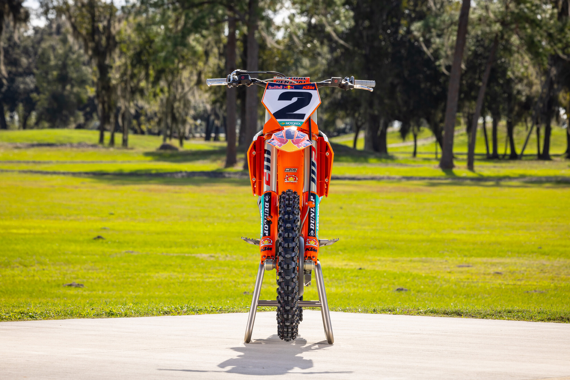 #2 Cooper Webb's 2023 KTM 450 SX-F race machine.
