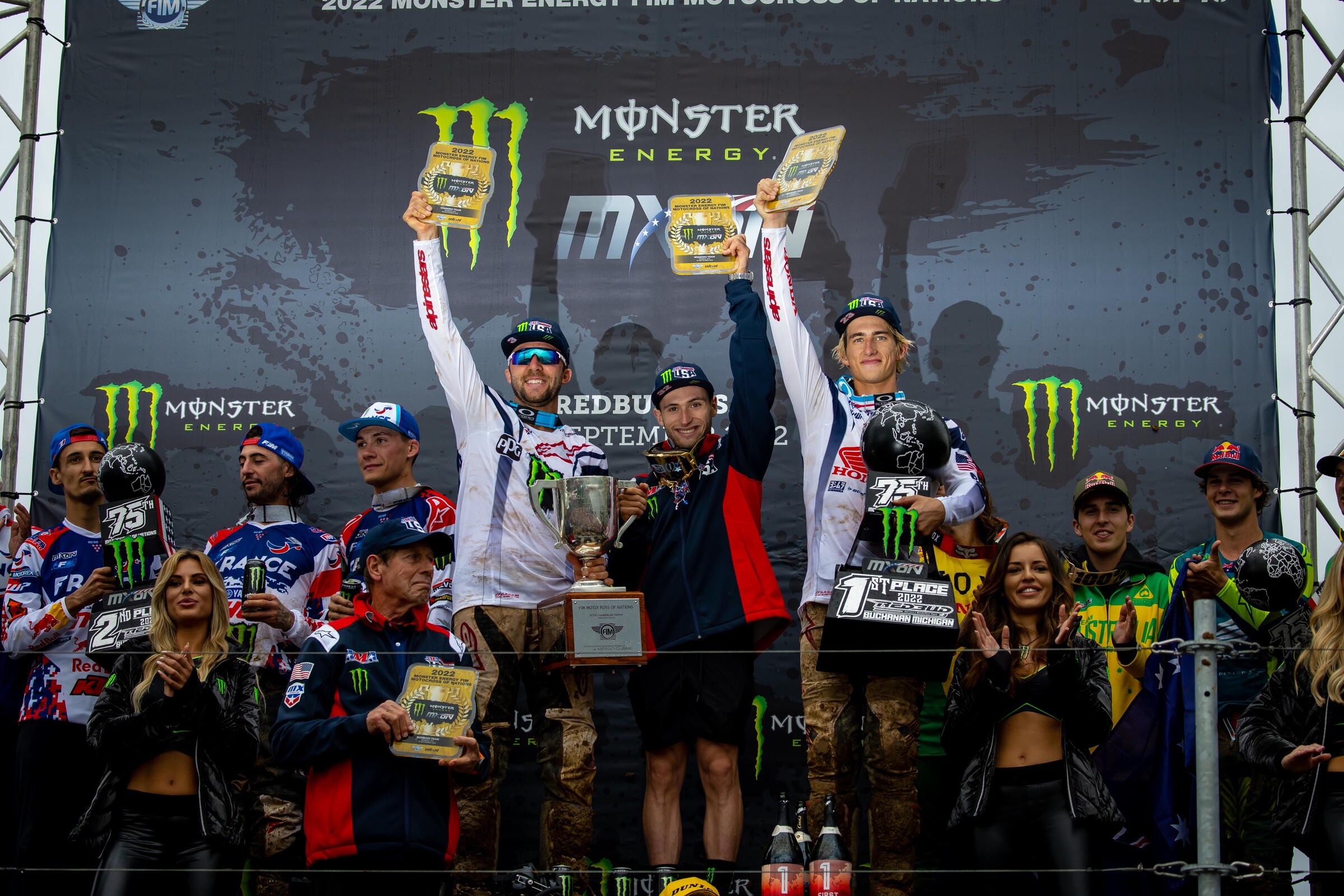 Eli Tomac, Justin Cooper, and Chase Sexton.