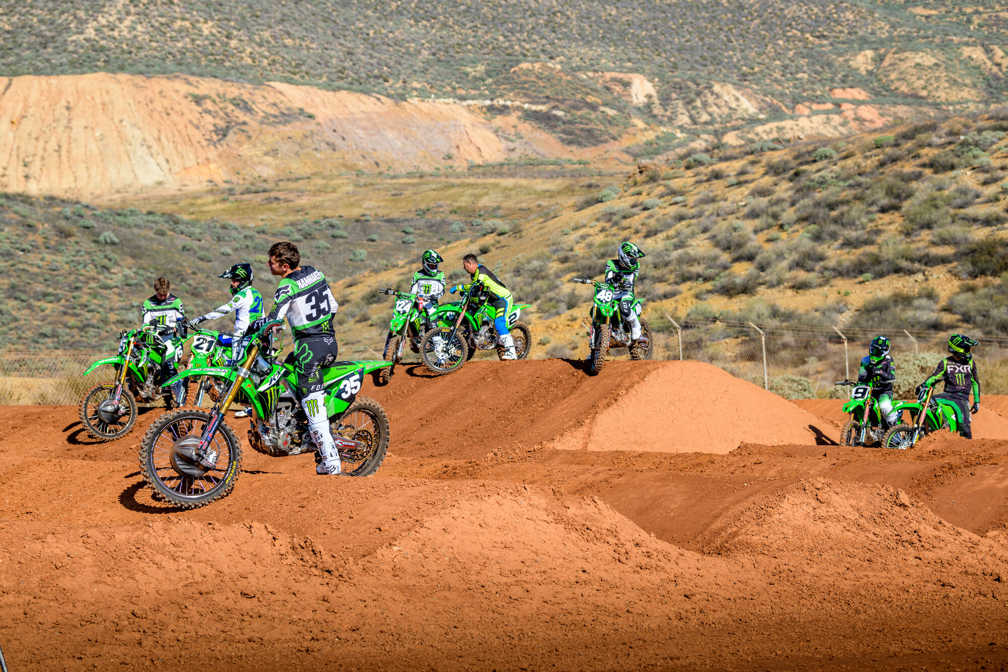 The 2023 factory Kawasaki team riders