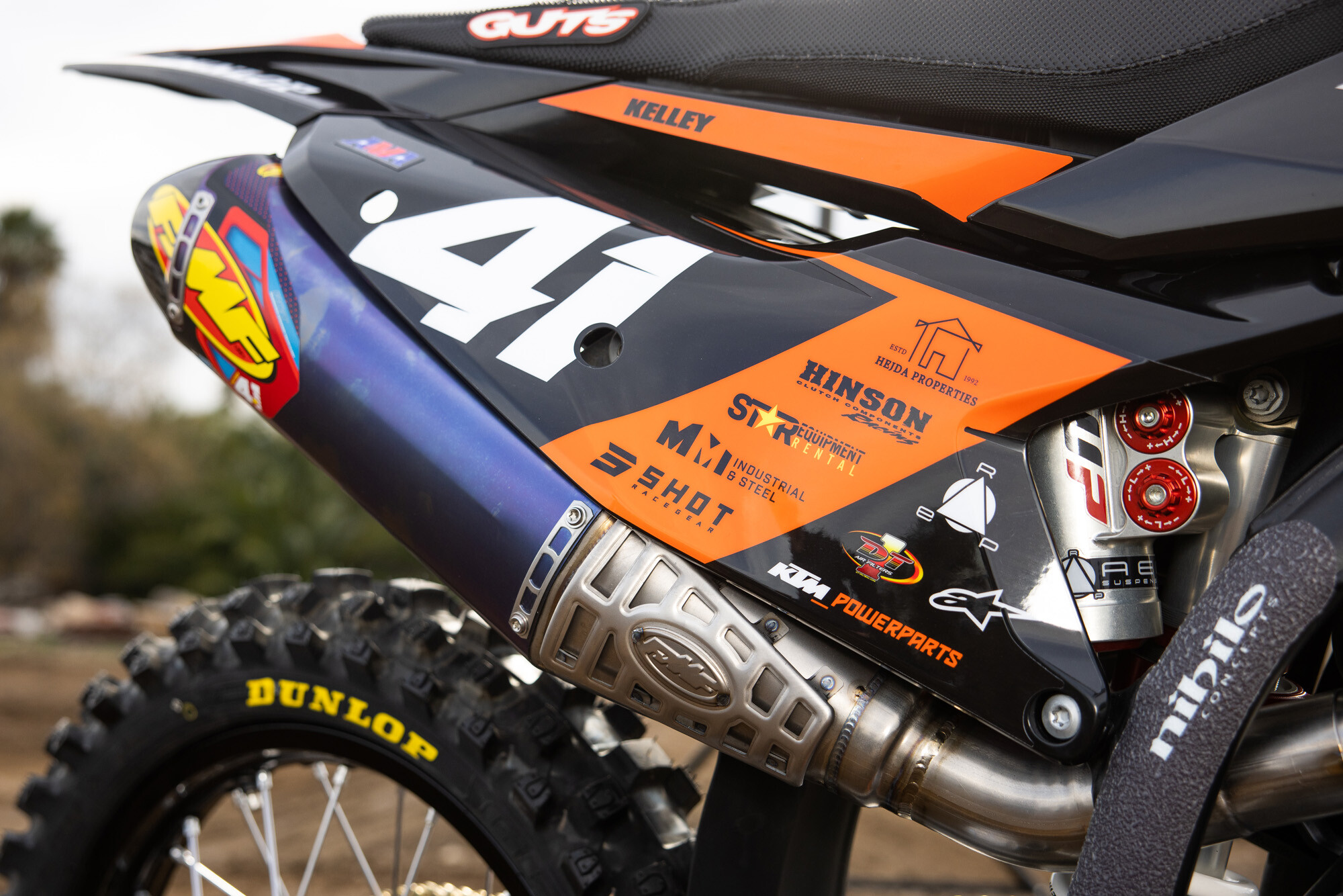 #41 Derek Kelley’s 2023 KTM 250 SX-F race bike.