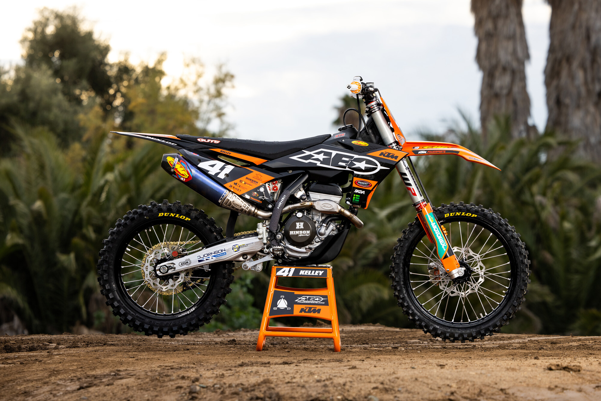 #41 Derek Kelley’s 2023 KTM 250 SX-F race bike.