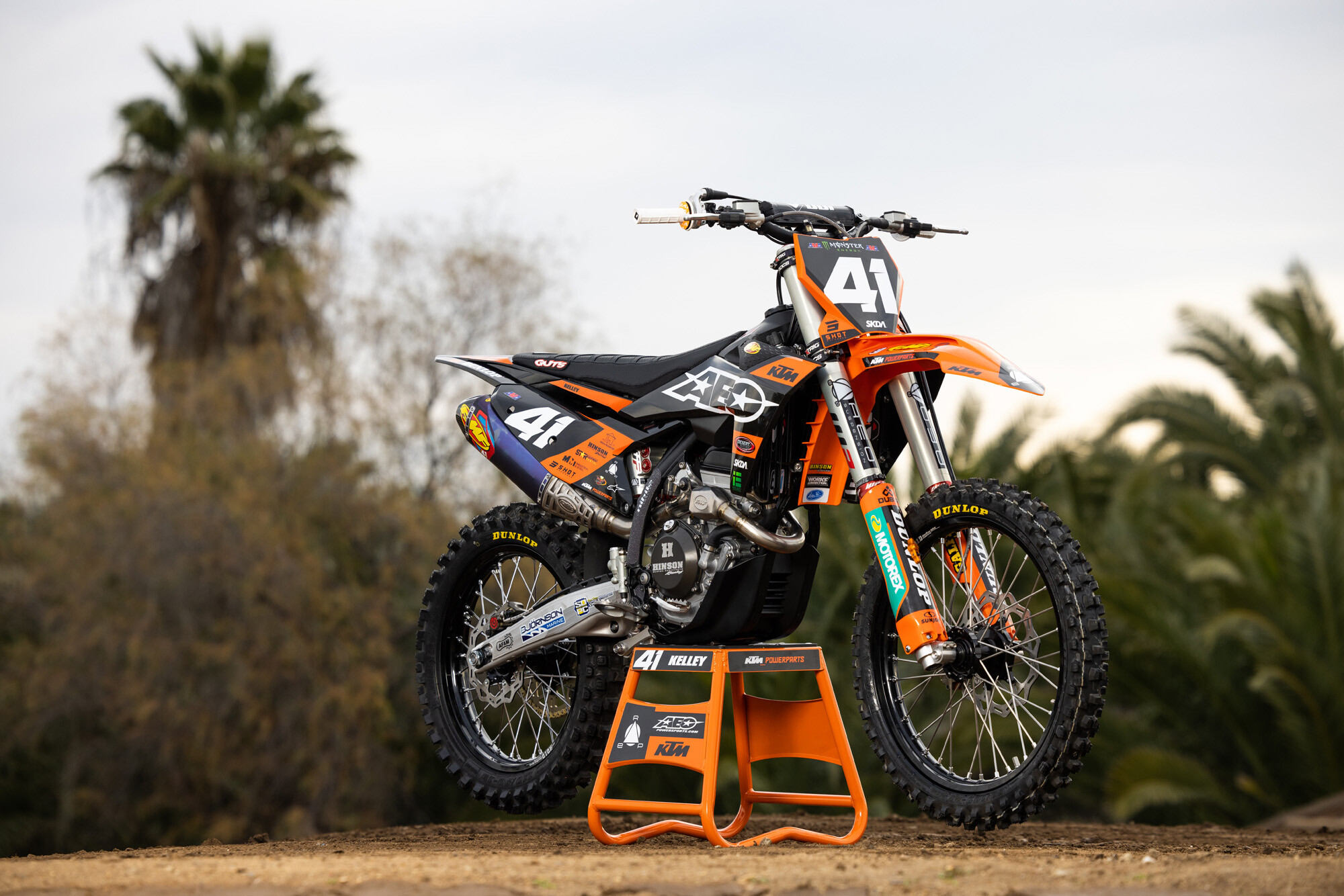 #41 Derek Kelley’s 2023 KTM 250 SX-F race bike.