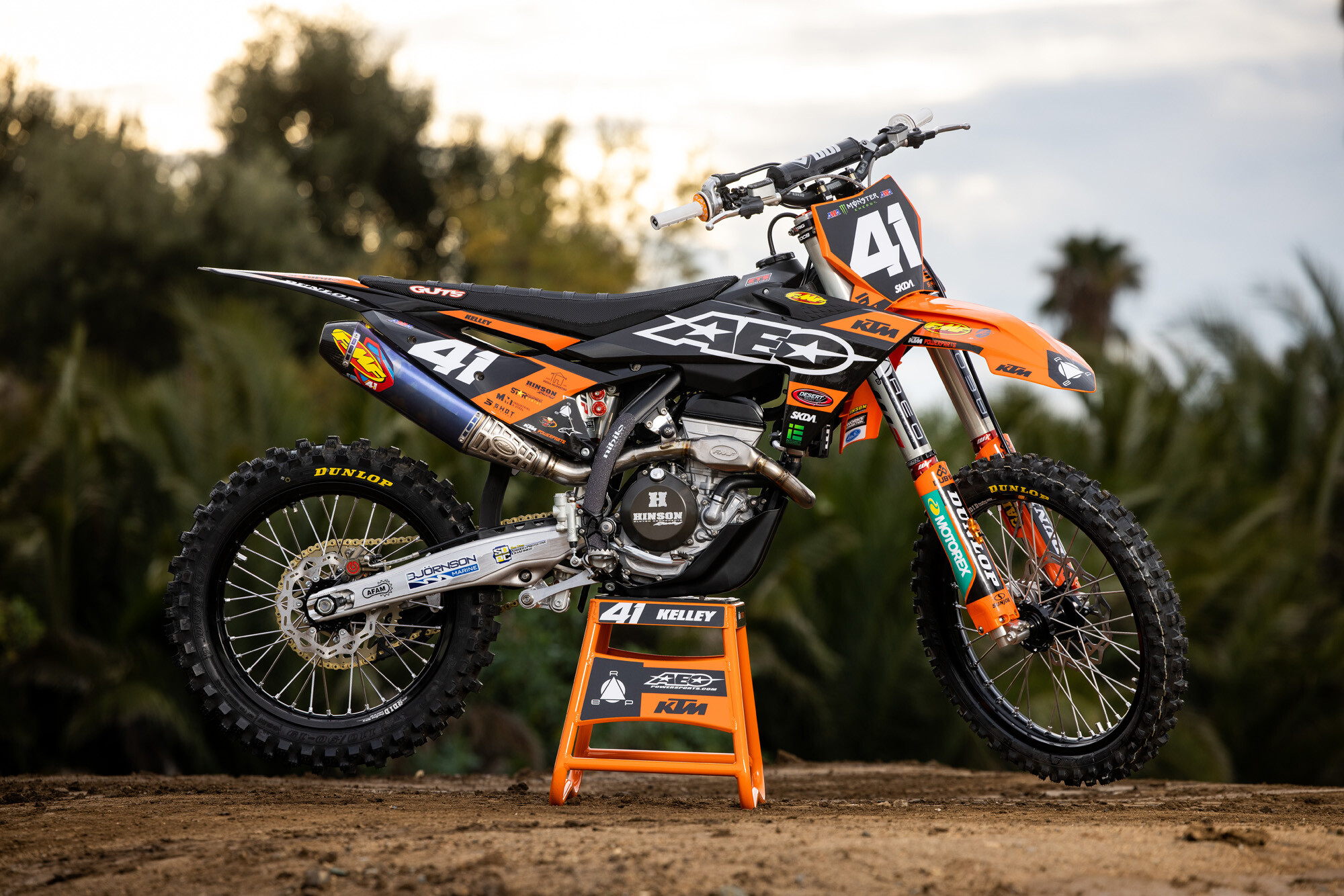 #41 Derek Kelley’s 2023 KTM 250 SX-F race bike.