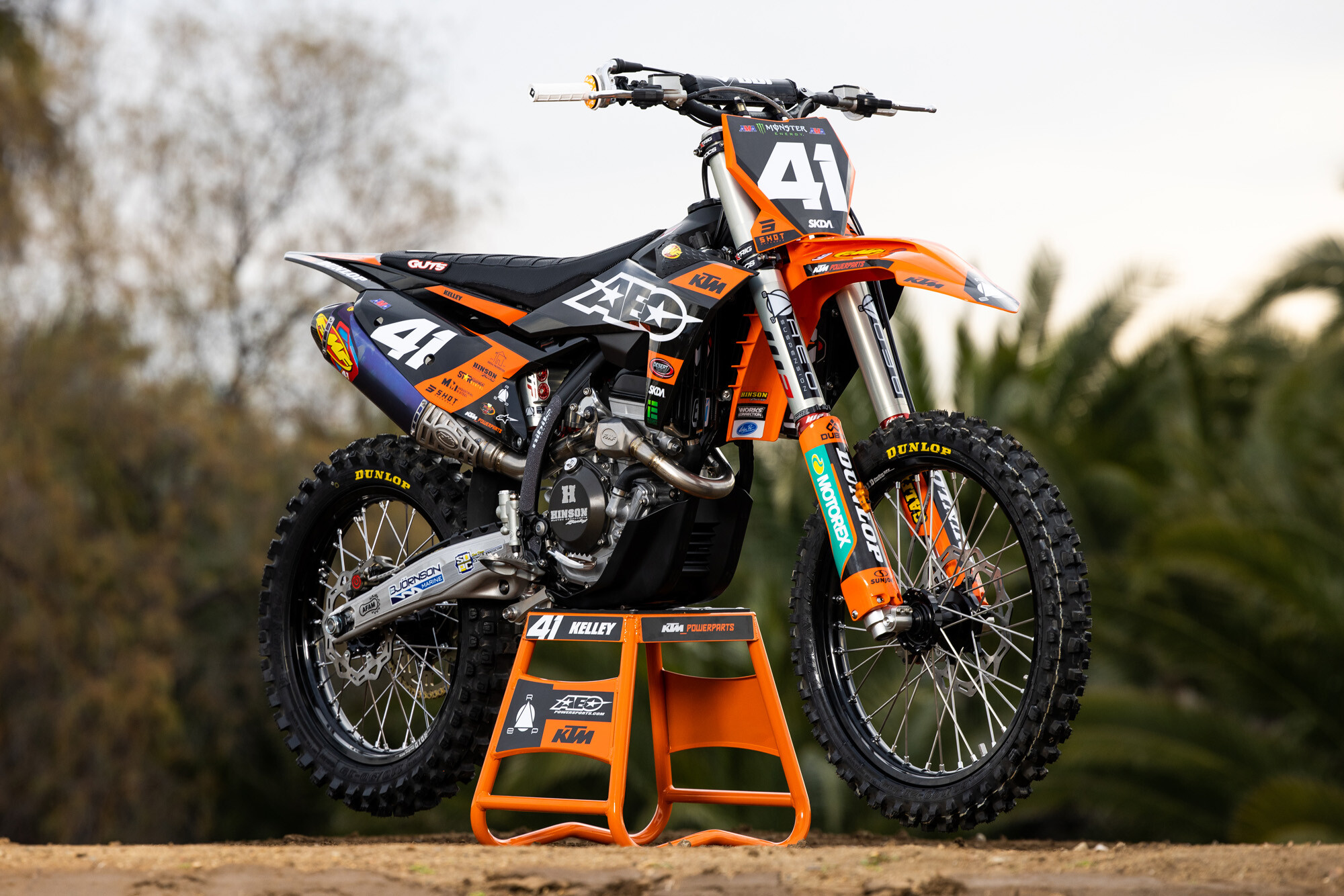#41 Derek Kelley’s 2023 KTM 250 SX-F race bike.