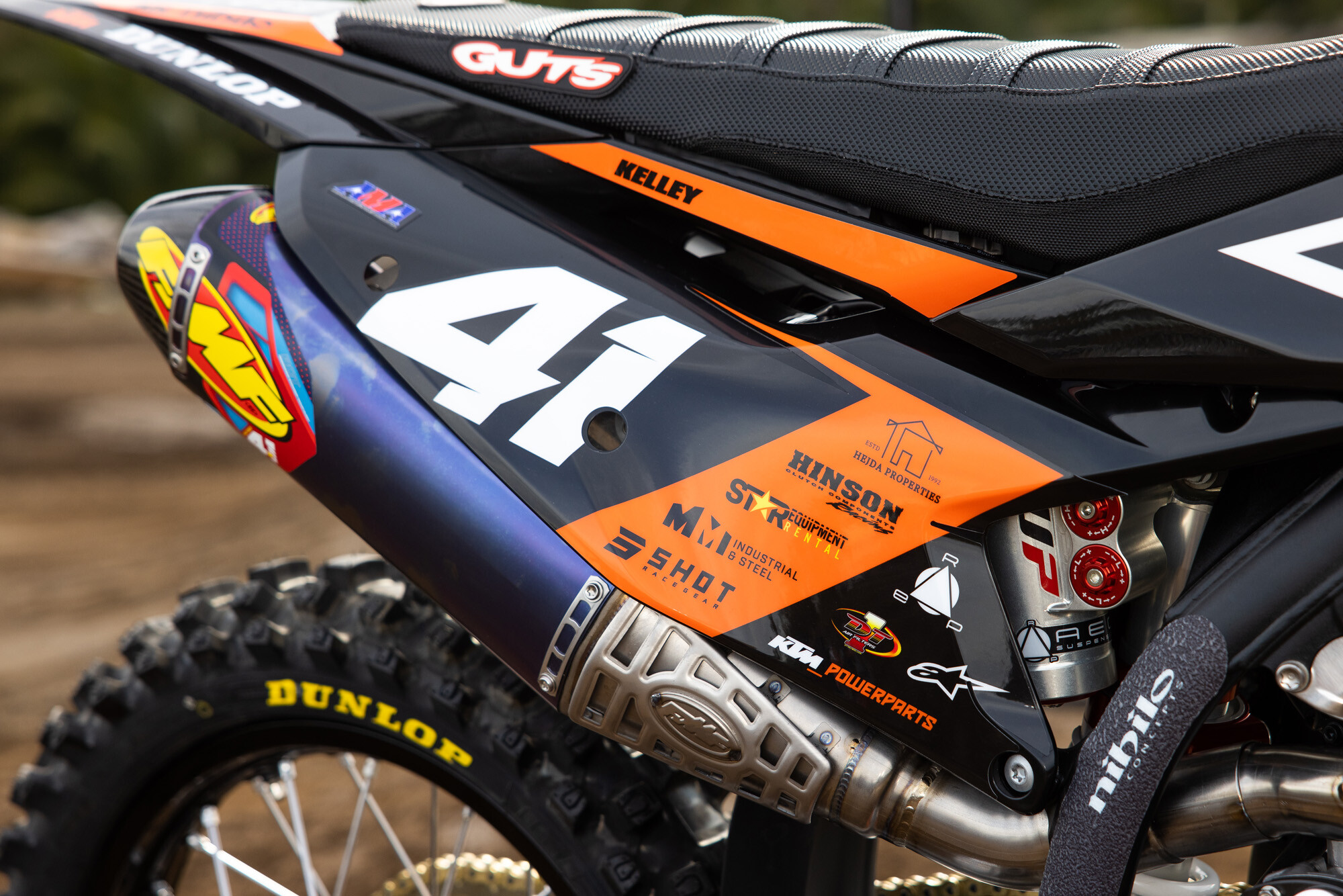 #41 Derek Kelley’s 2023 KTM 250 SX-F race bike.