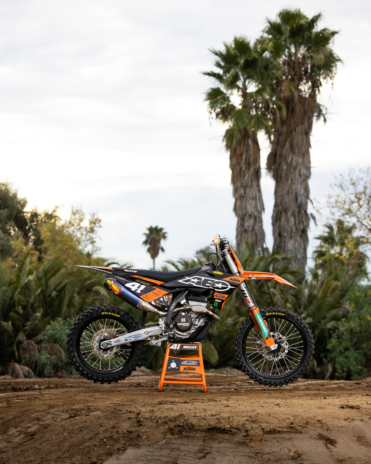 #41 Derek Kelley’s 2023 KTM 250 SX-F race bike.