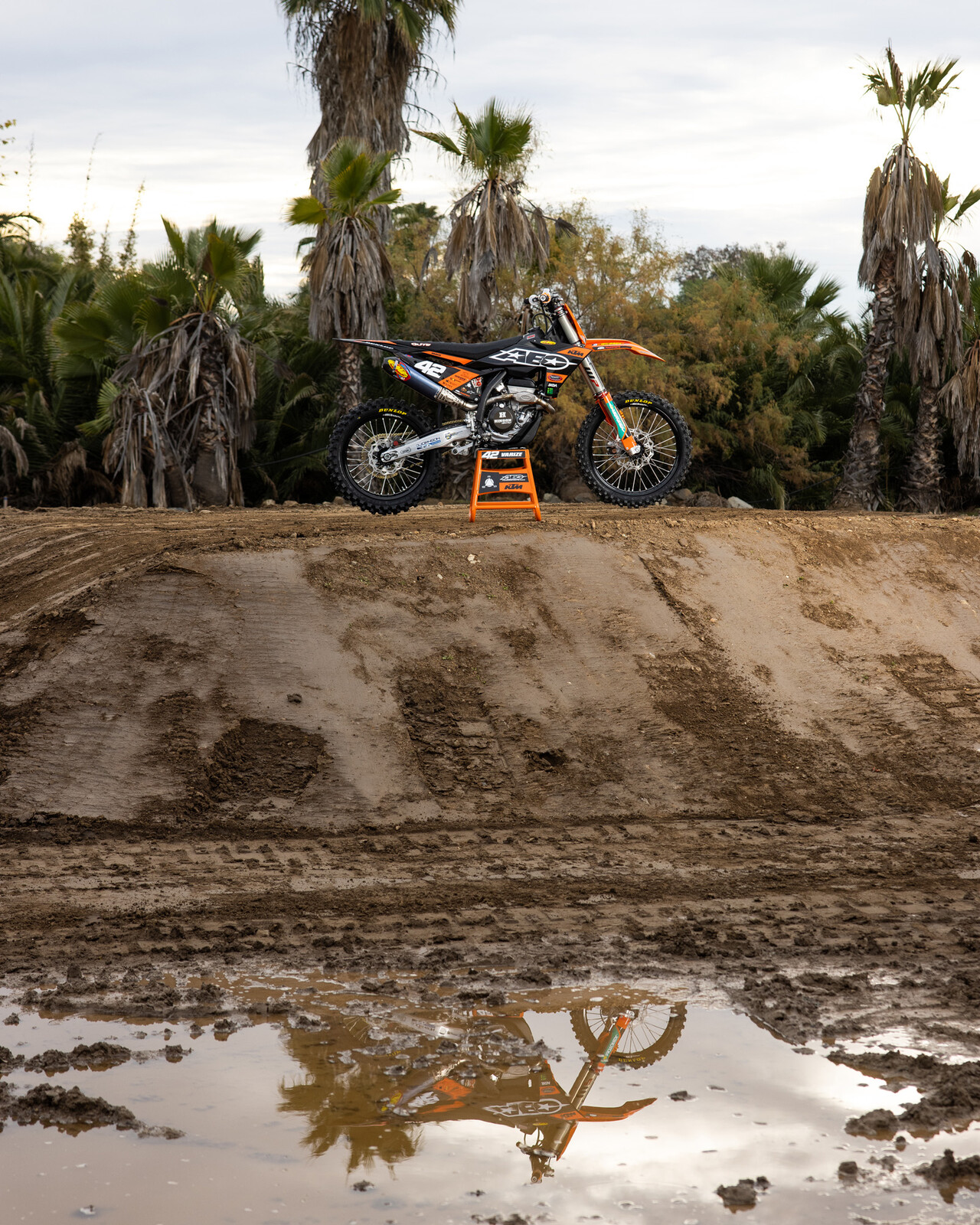 #42 Joshua Varize’s 2023 KTM 250 SX-F race bike.