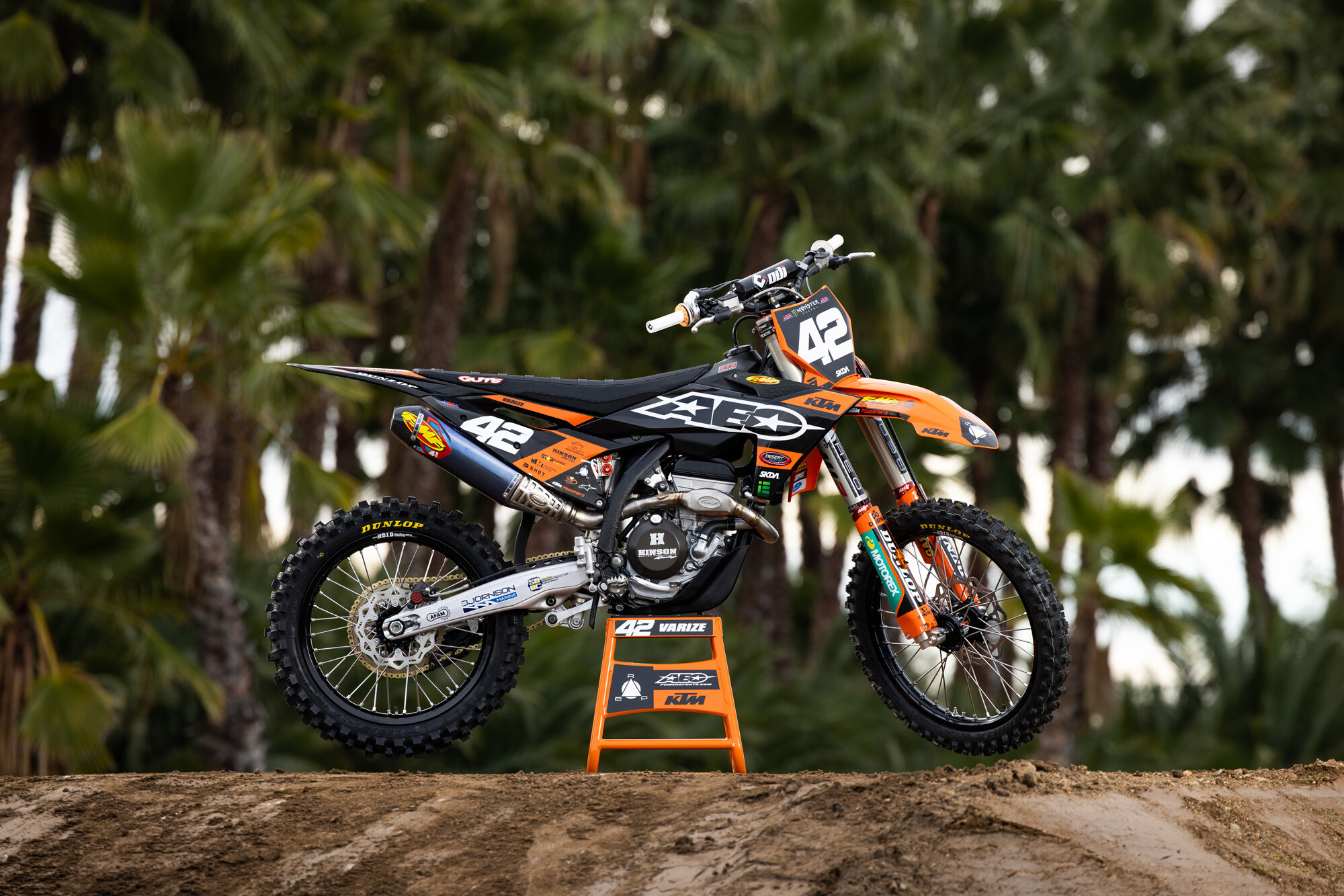 #42 Joshua Varize’s 2023 KTM 250 SX-F race bike.