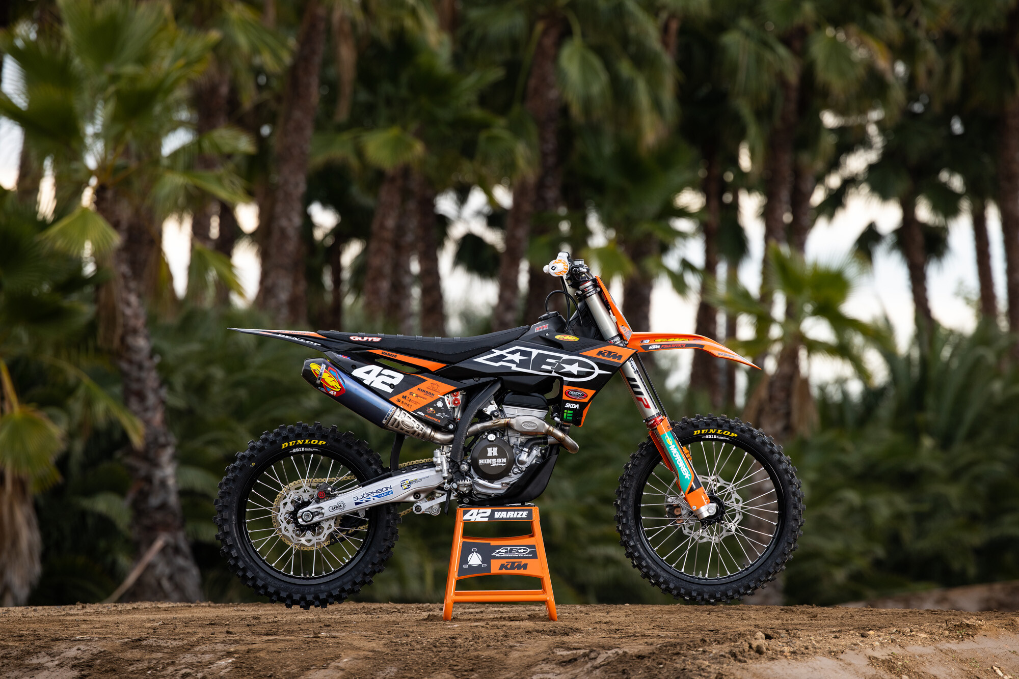 #42 Joshua Varize’s 2023 KTM 250 SX-F race bike.