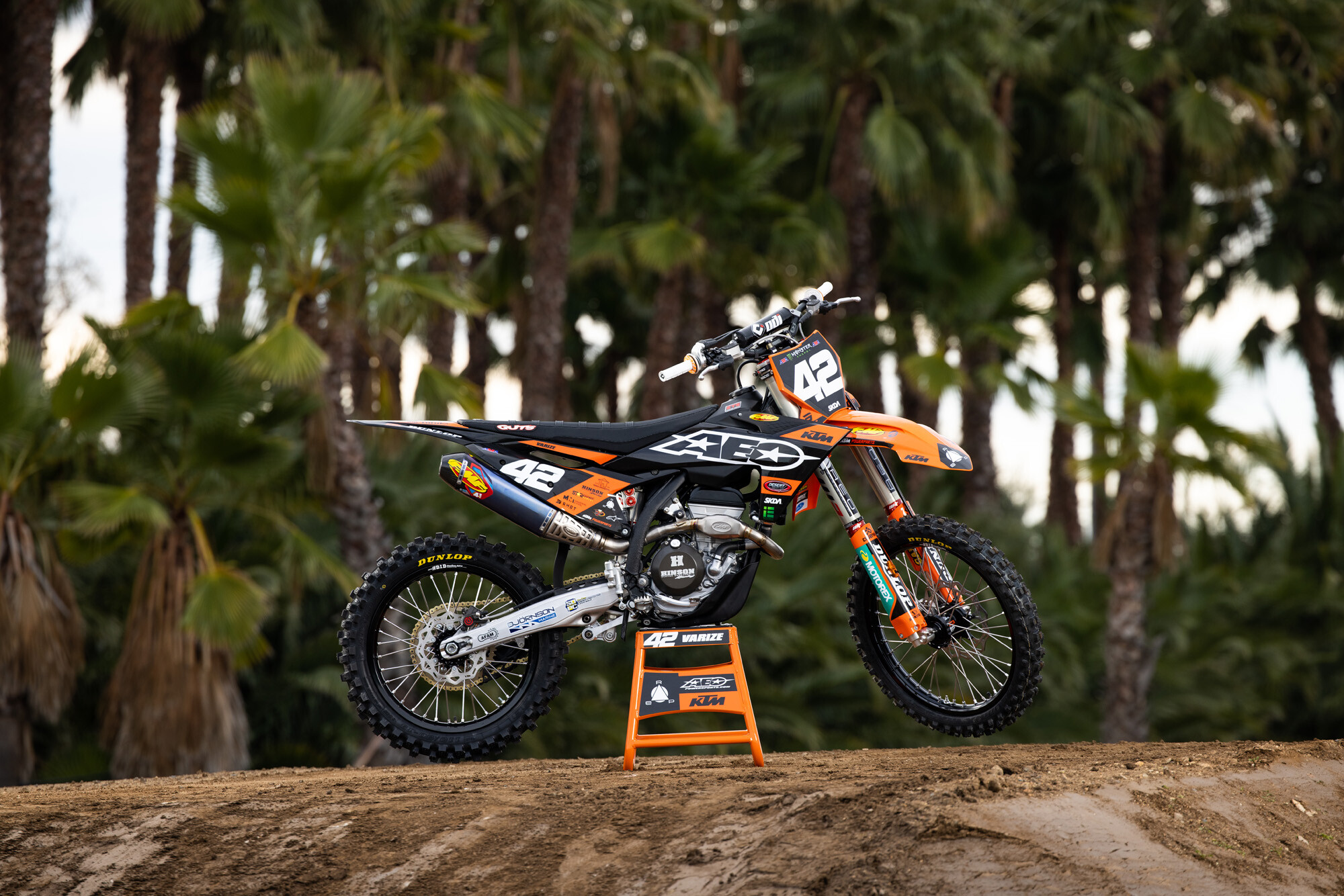 #42 Joshua Varize’s 2023 KTM 250 SX-F race bike.