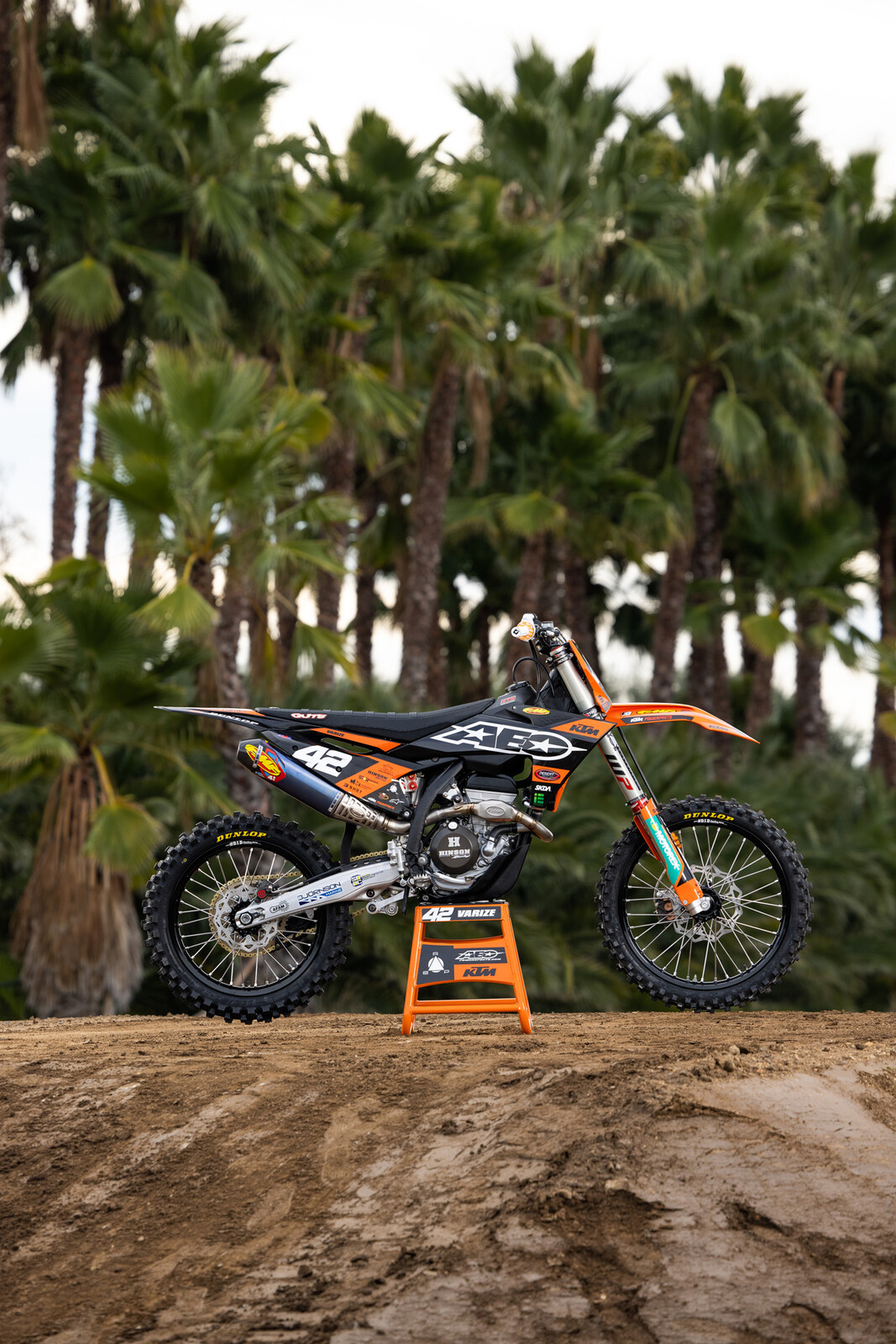#42 Joshua Varize’s 2023 KTM 250 SX-F race bike.