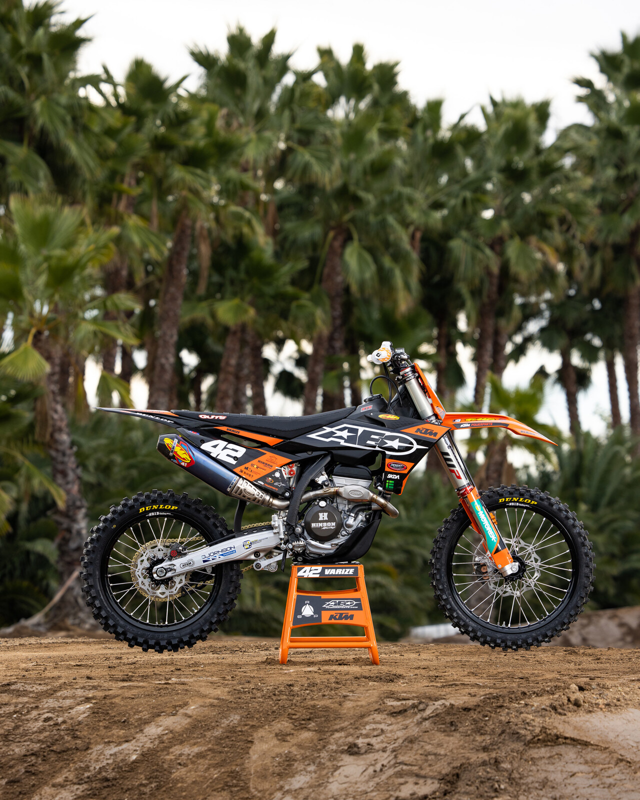 #42 Joshua Varize’s 2023 KTM 250 SX-F race bike.