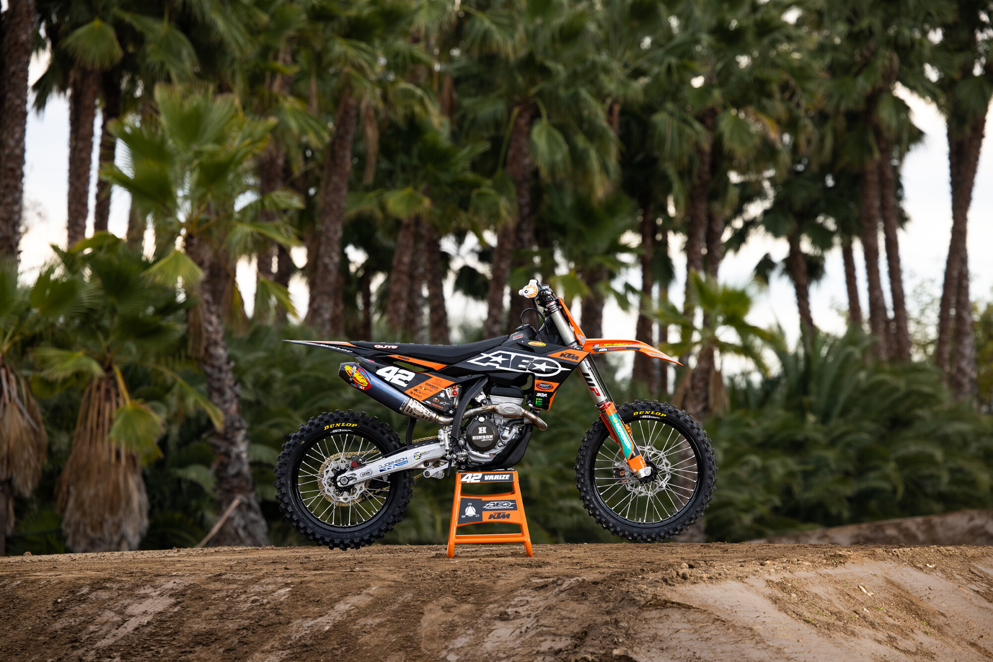 #42 Joshua Varize’s 2023 KTM 250 SX-F race bike.