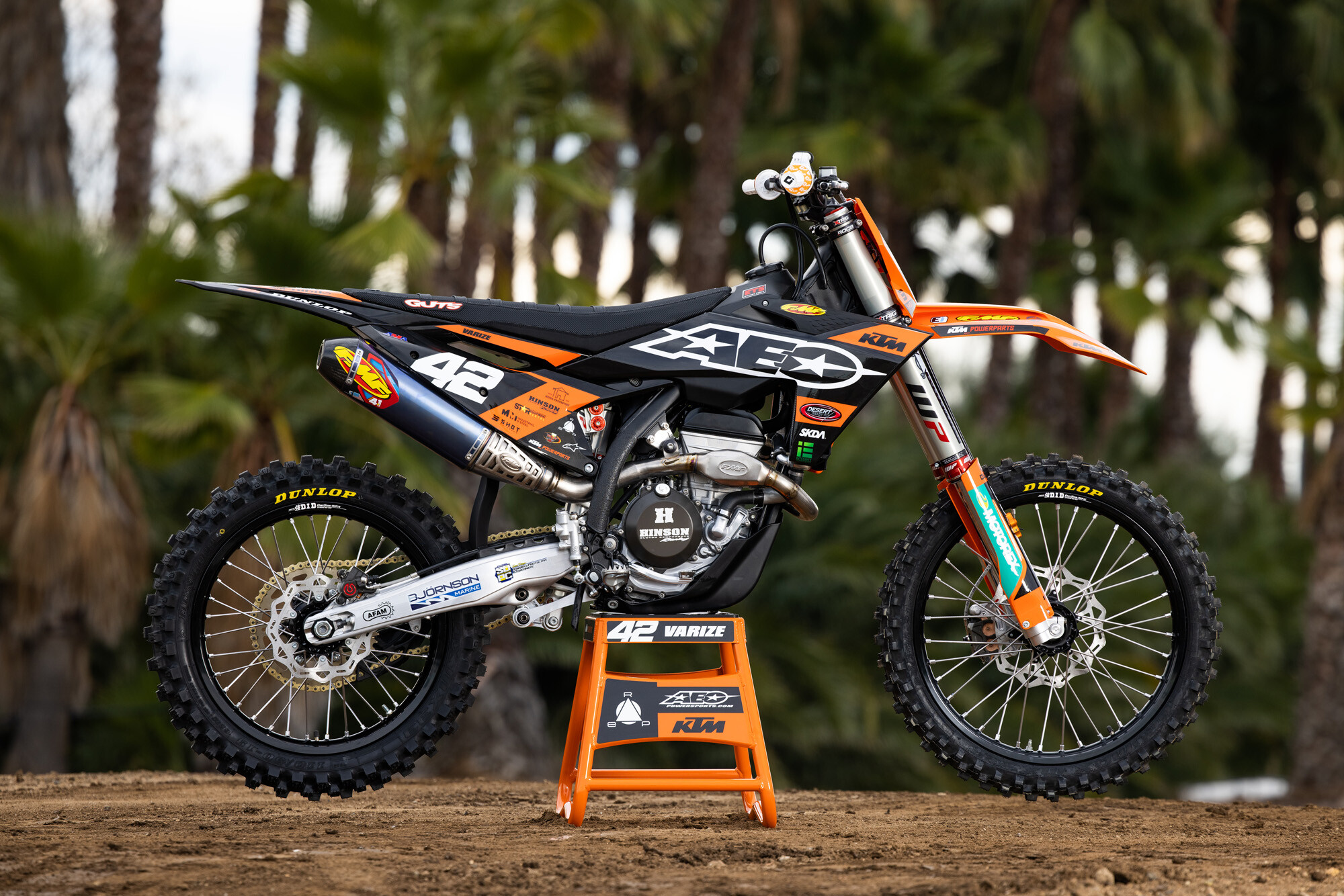#42 Joshua Varize’s 2023 KTM 250 SX-F race bike.
