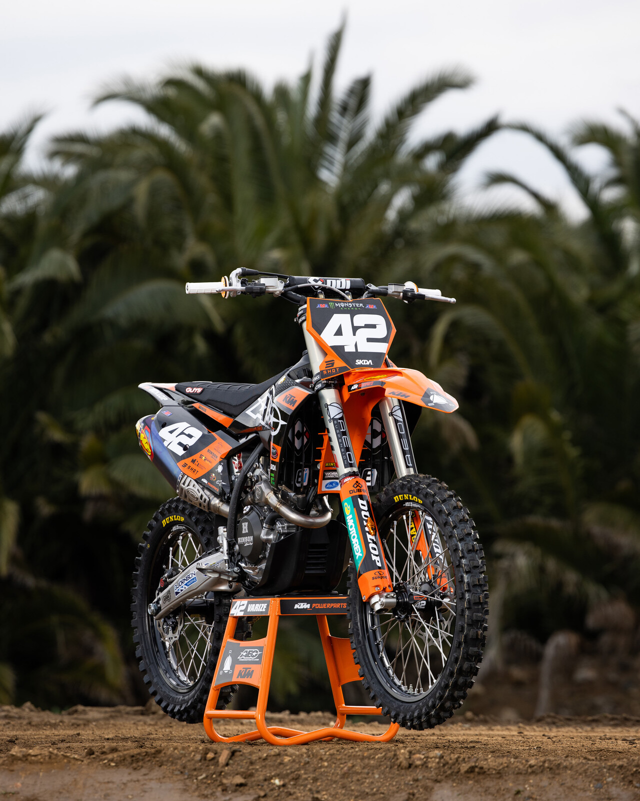 #42 Joshua Varize’s 2023 KTM 250 SX-F race bike.