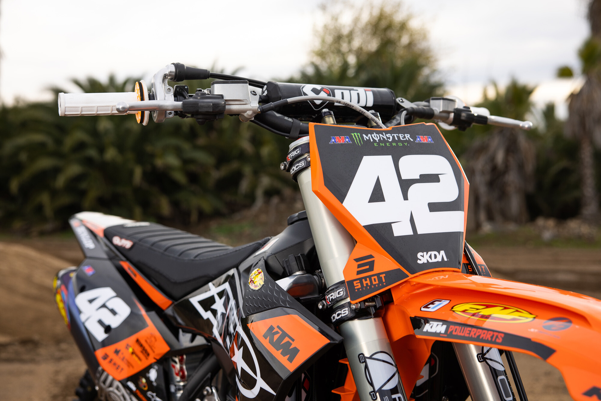 #42 Joshua Varize’s 2023 KTM 250 SX-F race bike.