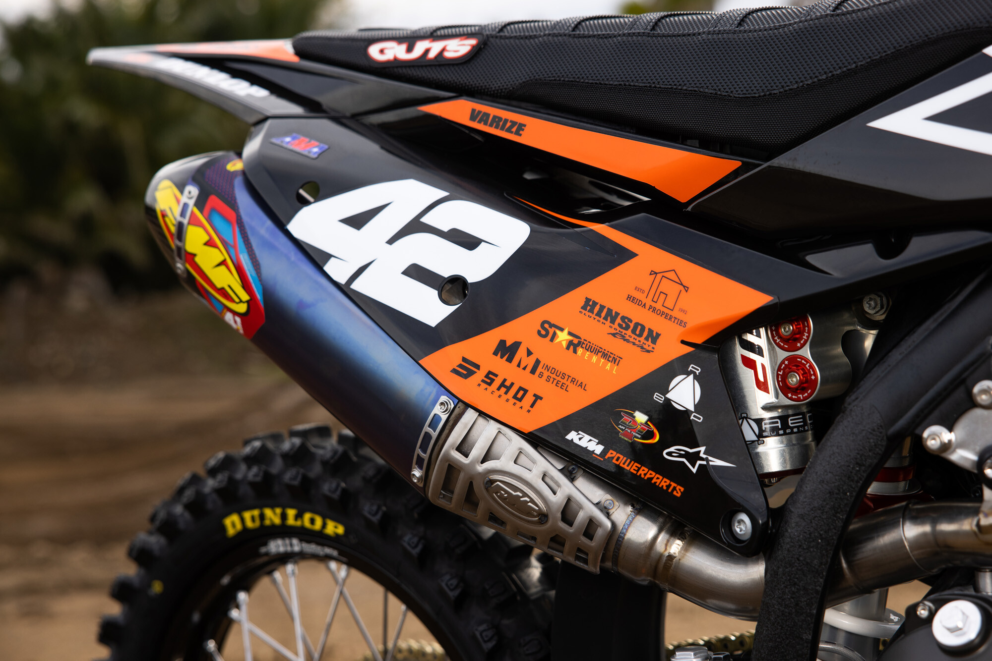#42 Joshua Varize’s 2023 KTM 250 SX-F race bike.
