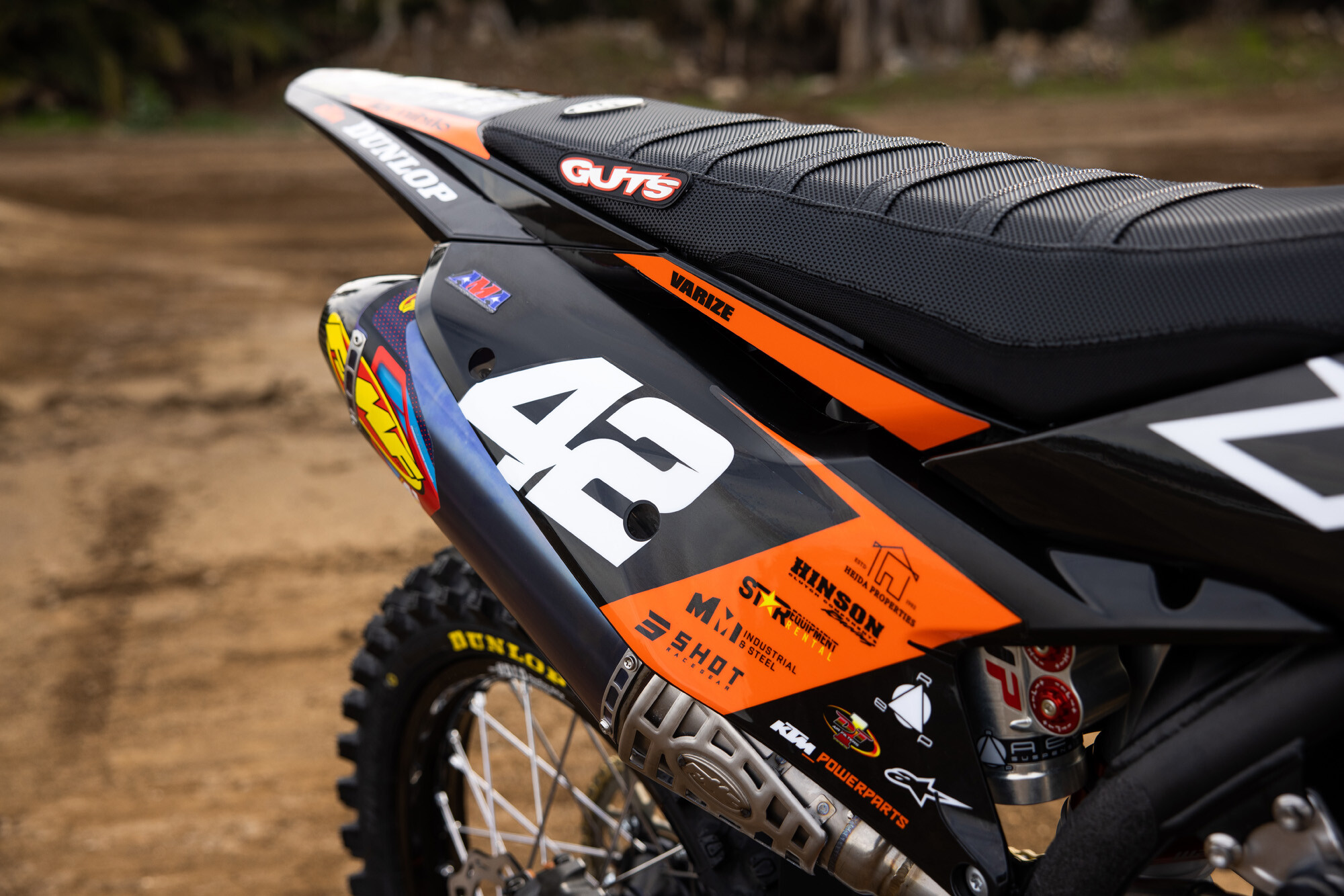 #42 Joshua Varize’s 2023 KTM 250 SX-F race bike.