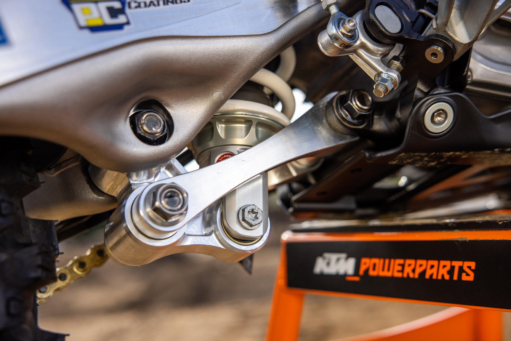 #42 Joshua Varize’s 2023 KTM 250 SX-F race bike.