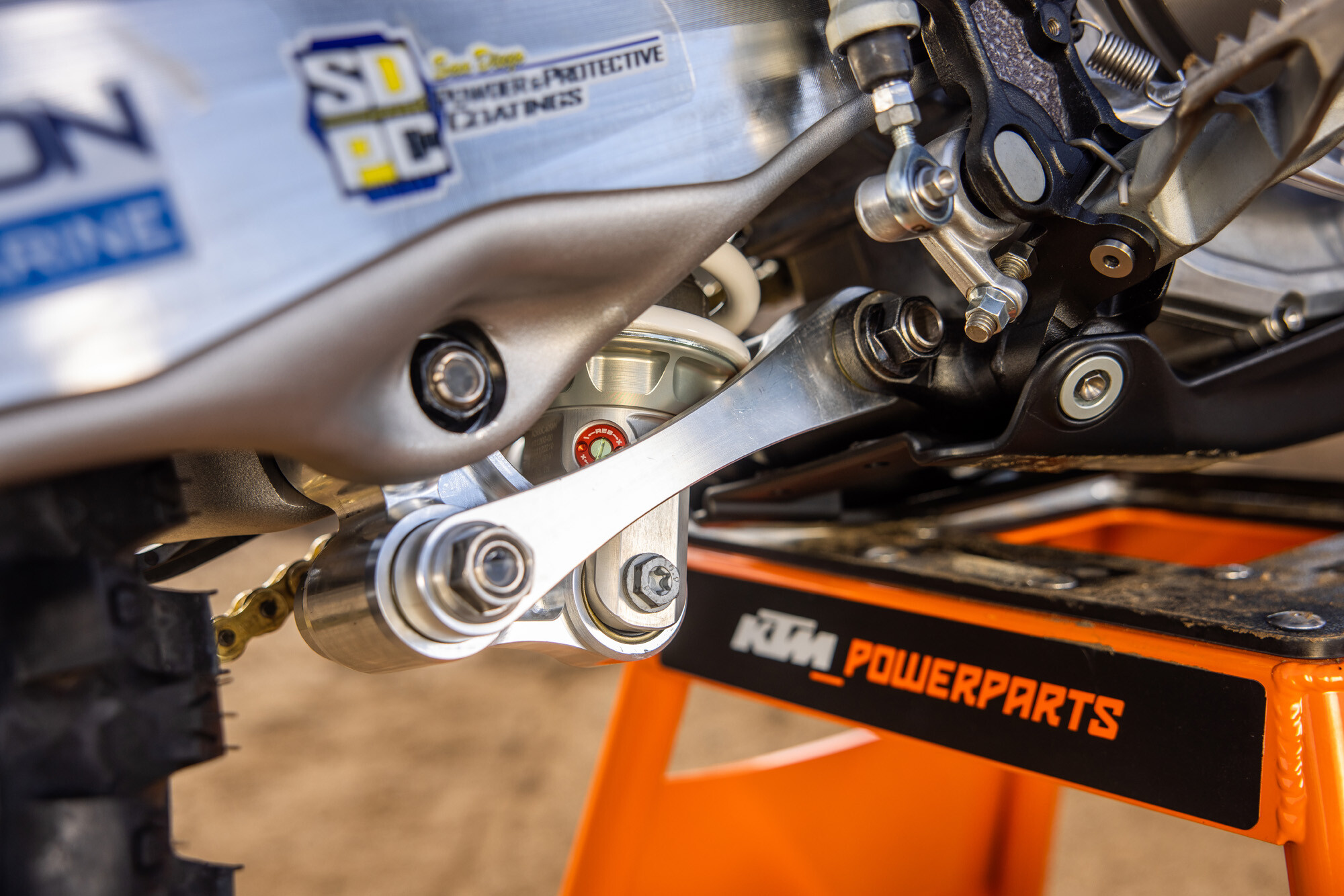 #42 Joshua Varize’s 2023 KTM 250 SX-F race bike.