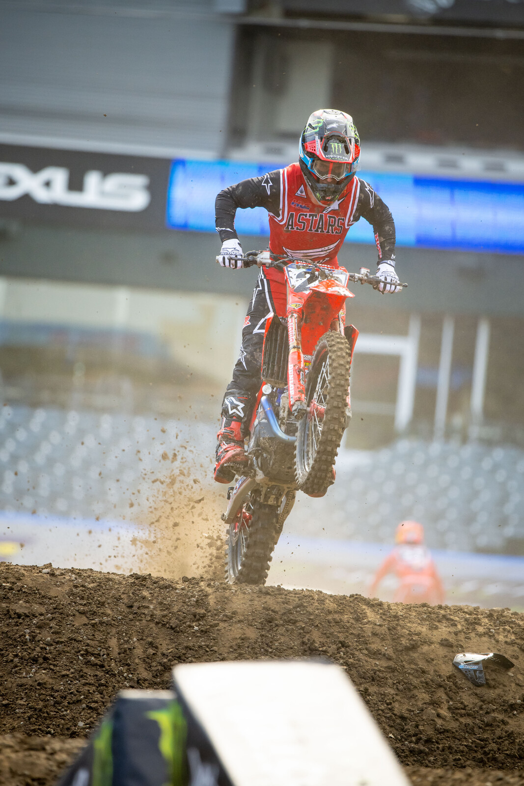 Chase Sexton was fastest for most of the first 450 A qualifier but Marvin Musquin  edged him at the end.